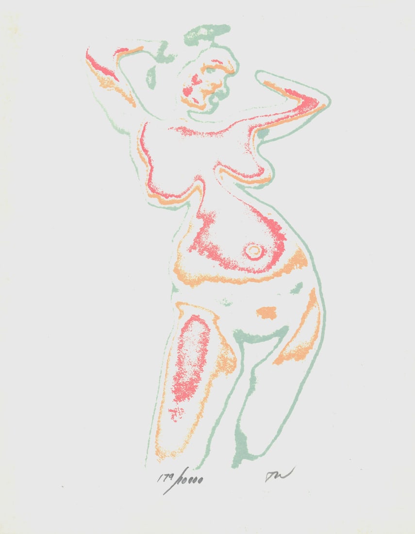 Todd Walker: Untitled Nude: Todd Walker: Untitled Nude, c. 1970s, offset lithograph, ed. 179/10,000, Initialed and numbered on recto, stamped verso: Estate of Peter C. Bunnell, Image size: 11" x 8.5"; Sheet Size: 11" x 8.5". Cou