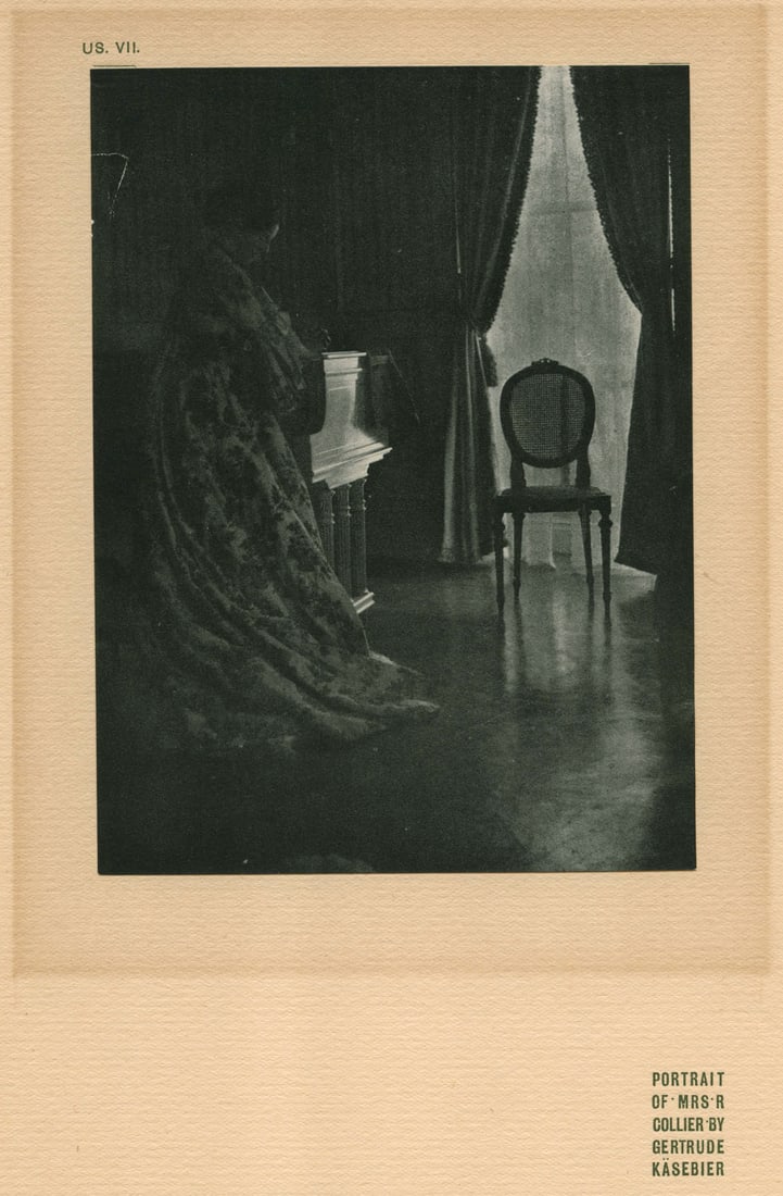 Gertrude Kasebier: Portrait of Mrs. R Collier: Gertrude Kasebier: Portrait of Mrs. R Collier, c. 1905, halftone tipped to sheet, title and photographer's name printed in margin recto, Image size: 5.875" x 4.375"; Sheet Size: 11.5" x 8.25". From Ar
