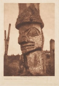 Edward S. Curtis: Totem at Yan, Representing a Caucasian, from The North American Indian, Vol. 11