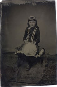 Unknown: Seated girl and hat