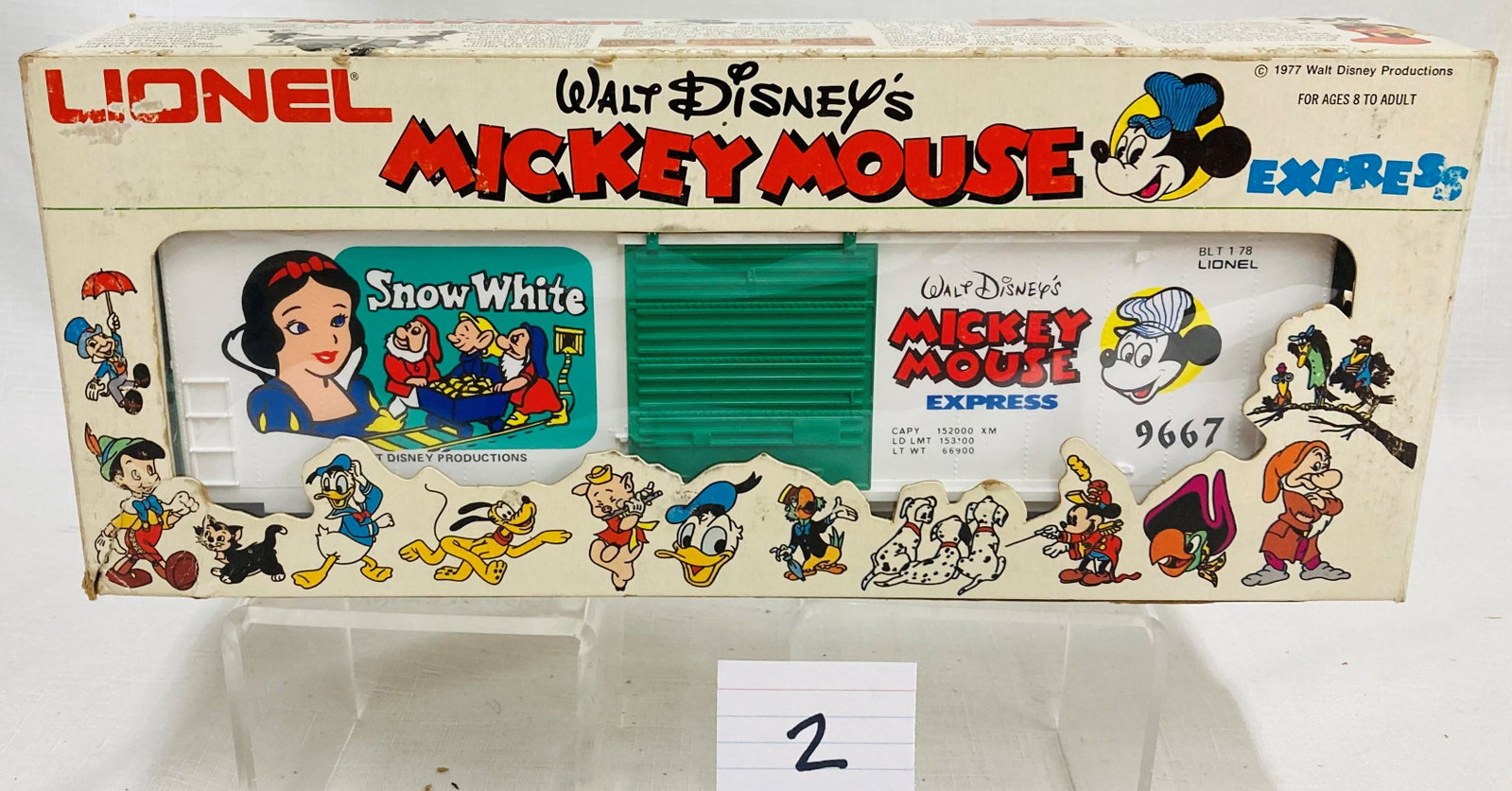 Lionel MPC 9667 Snow White Boxcar with Original Box: Lionel MPC 9667 Snow White Boxcar with Original Box, C9.