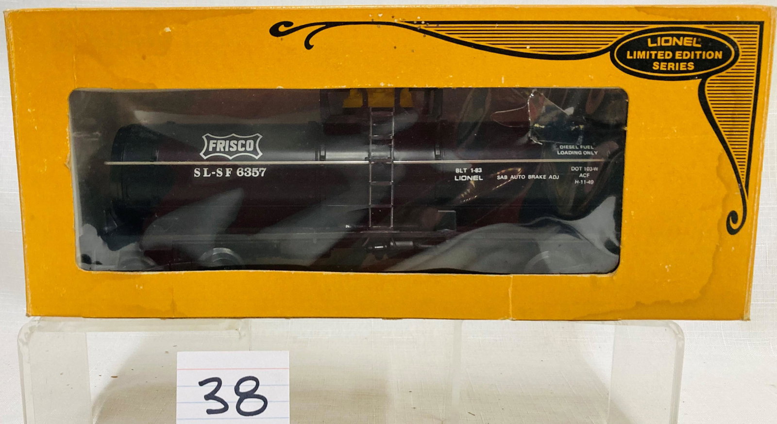 Lionel 6357 Frisco Tank Car with Original Box: Lionel 6357 Frisco Tank Car with Original Box, C9