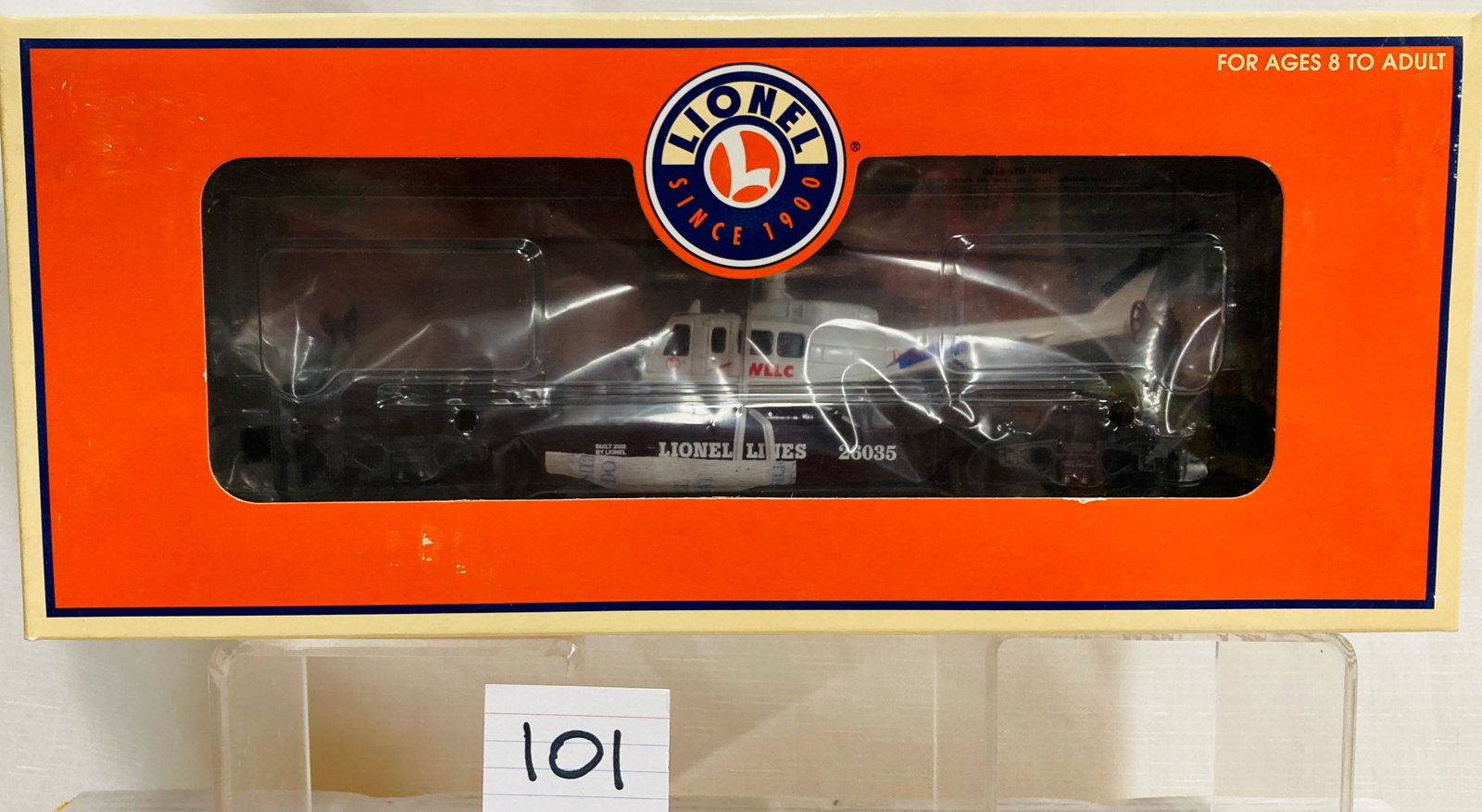 Lionel 26035 Fltacar w/ WLLC Helicopter and Original Box: Lionel 26035 Fltacar w/ WLLC Helicopter and Original Box