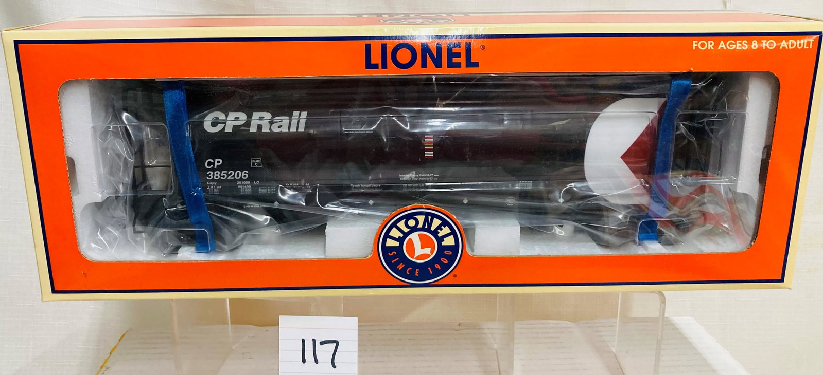 Lionel 17172 CP Rail Cylindrical Hopper with Original Box: Lionel 17172 CP Rail Cylindrical Hopper with Original Box, C10