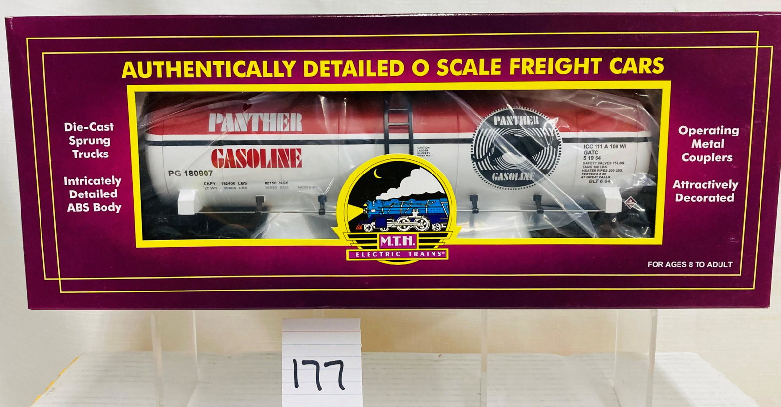 MTH 20-96089 Panther Gasoline Tank Car with Original Box: MTH 20-96089 Panther Gasoline Tank Car with Original Box, C10