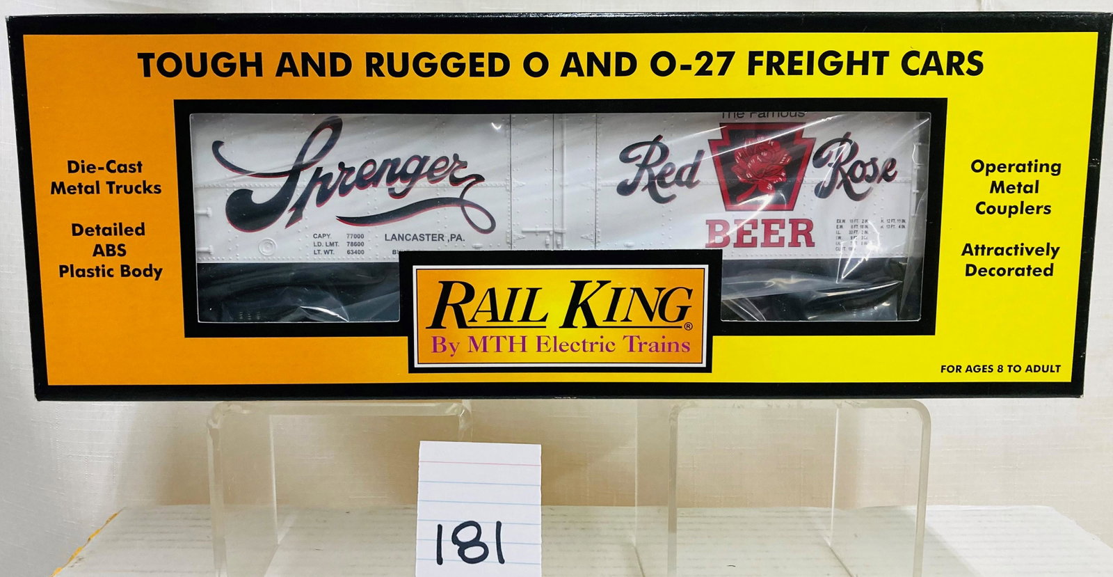 MTH 30-7872 Sprenger Brewing Co. Modern Reefer Car w/ Original Box: MTH 30-7872 Sprenger Brewing Co. Modern Reefer Car w/ Original Box, C10