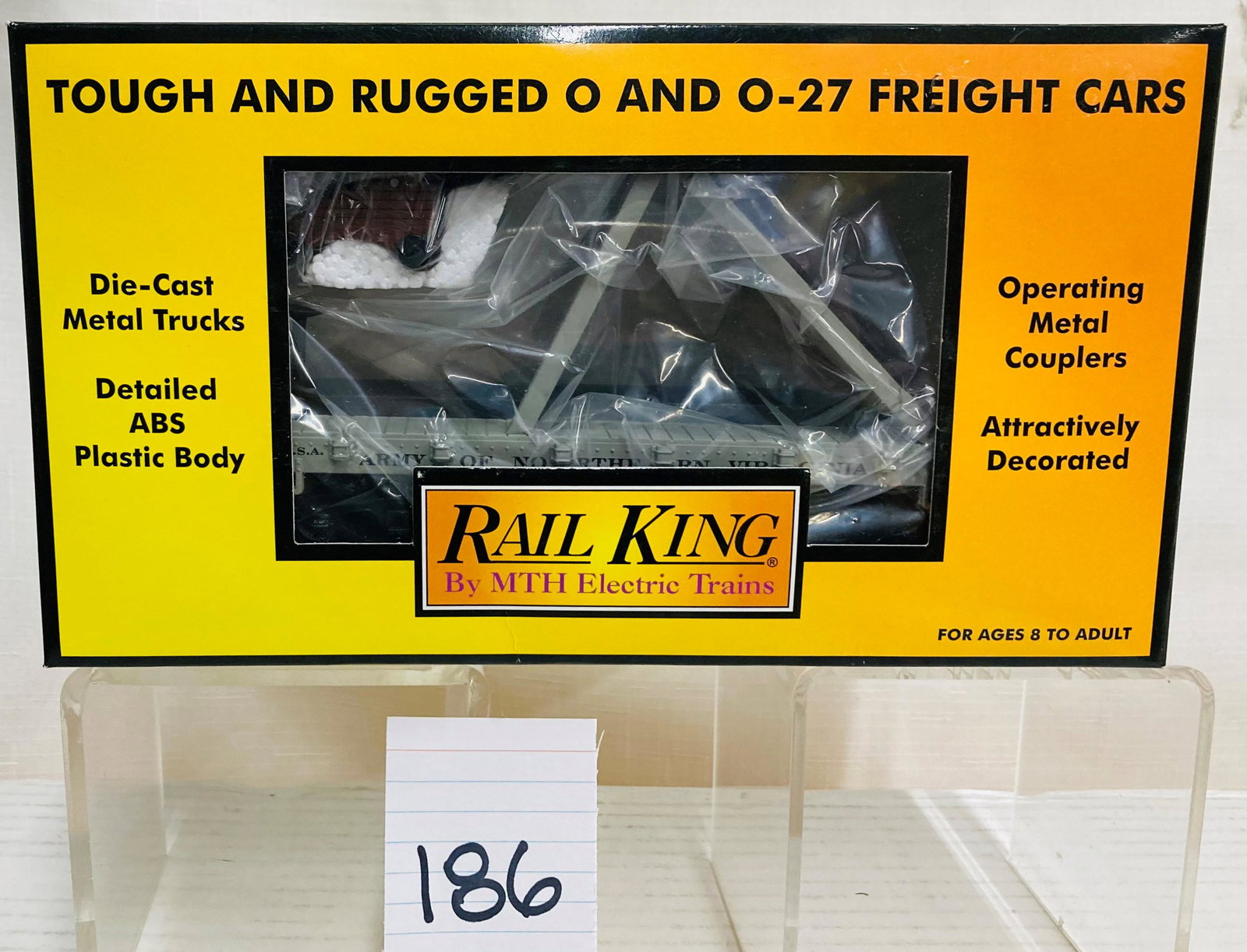 MTH 30-76225 Confederate Army Flatcar w/ Cannon and Original Box: MTH 30-76225 Confederate Army Flatcar w/ Cannon and Original Box, C10