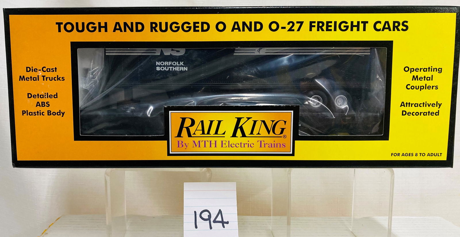MTH 30-76181 Norfolk Southern Flat Car w/ Trailer and Original Box (1 of 2)