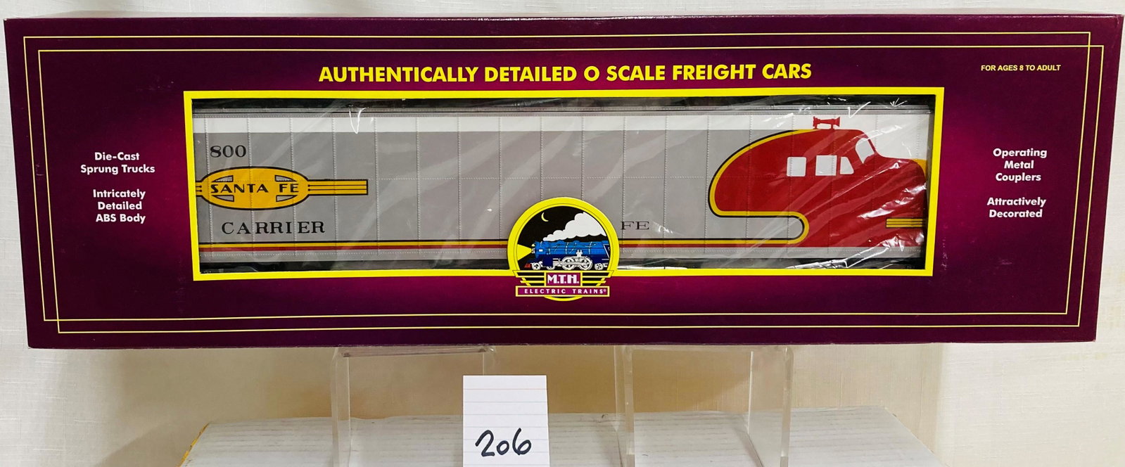 MTH 20-98345 Santa Fe 75' AutoTrain Auto Carrier with Original Box: MTH 20-98345 Santa Fe 75' AutoTrain Auto Carrier with Original Box, C10