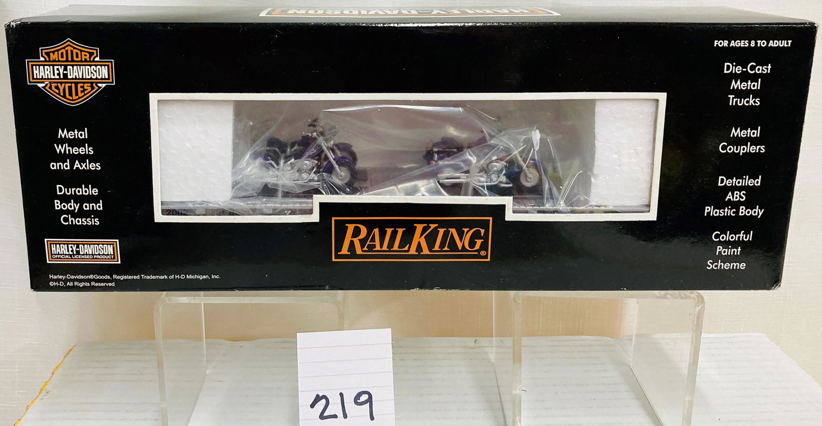 MTH 30-76207 Harley-Davidson Flatcar w/ 4 Fat Boy Motorcycles and Original Box (1 of 2)