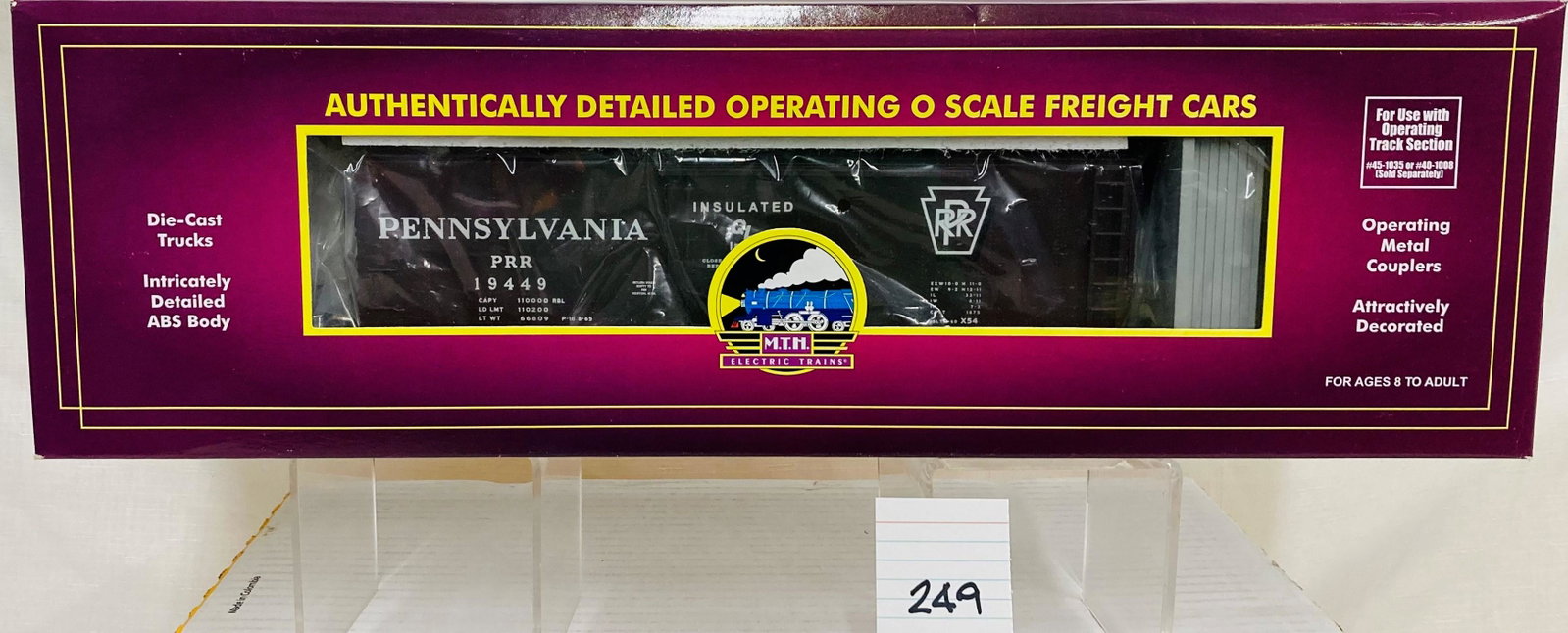 MTH 20-94049 Pennsylvania Operating Reefer Car w/ Unloading Ramp & Original Box: MTH 20-94049 Pennsylvania Operating Reefer Car w/ Unloading Ramp & Original Box, C10