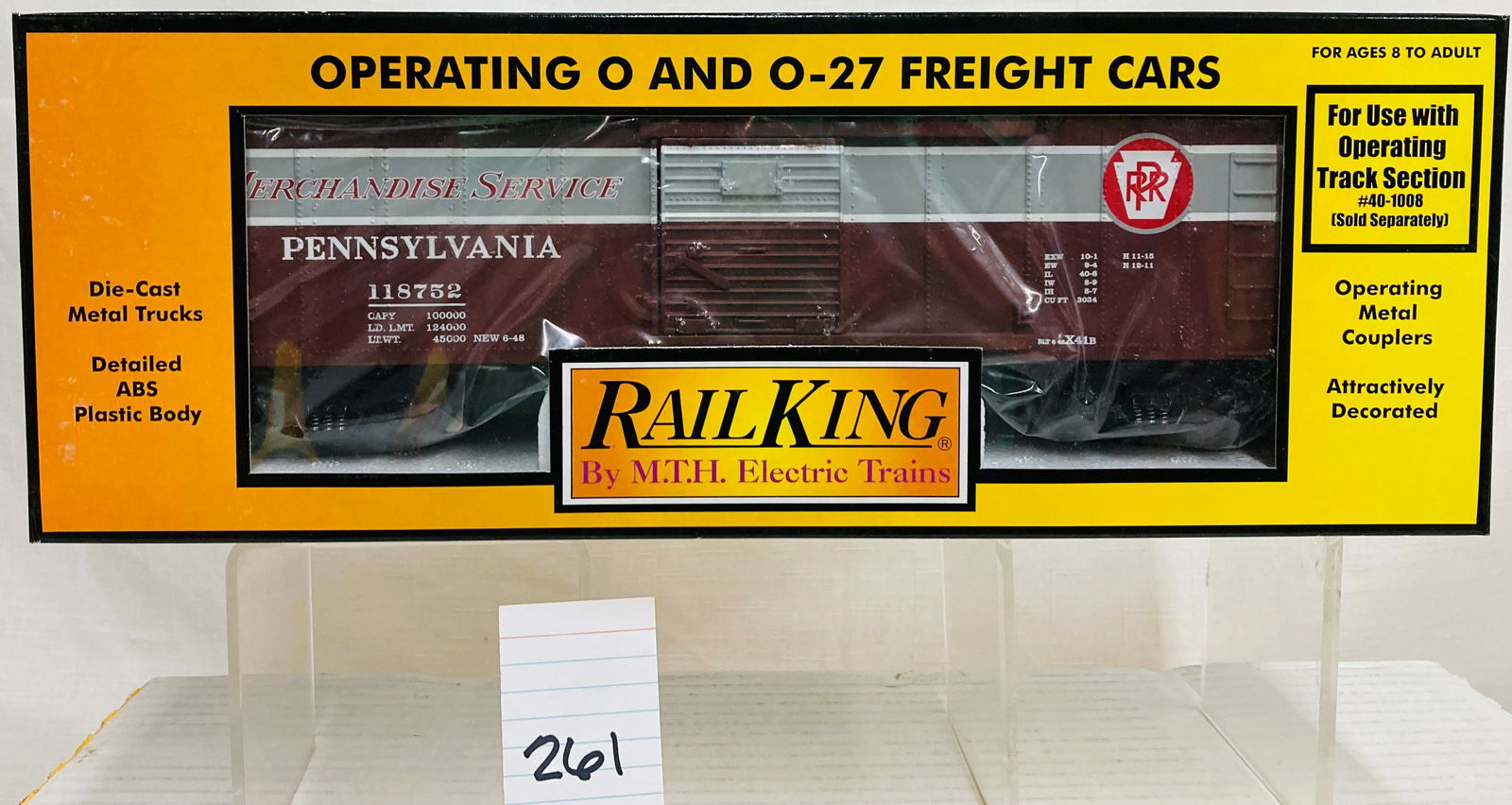 MTH 30-79158 Pennsylvania Operating Boxcar w/ Signal Man & OB (1 of 2)