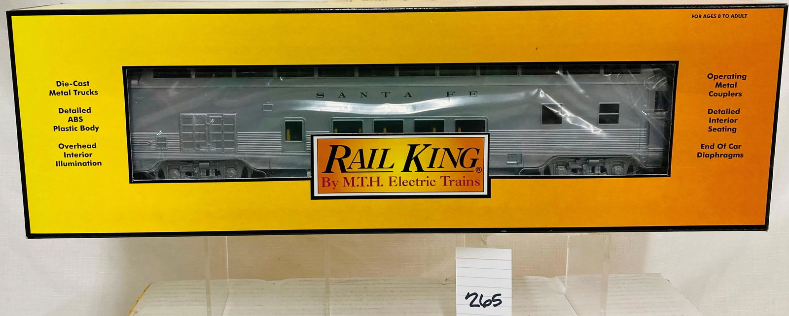 MTH 30-6753 Santa Fe 60' Streamlined Full Vista Dome Car w/ OB (1 of 2)