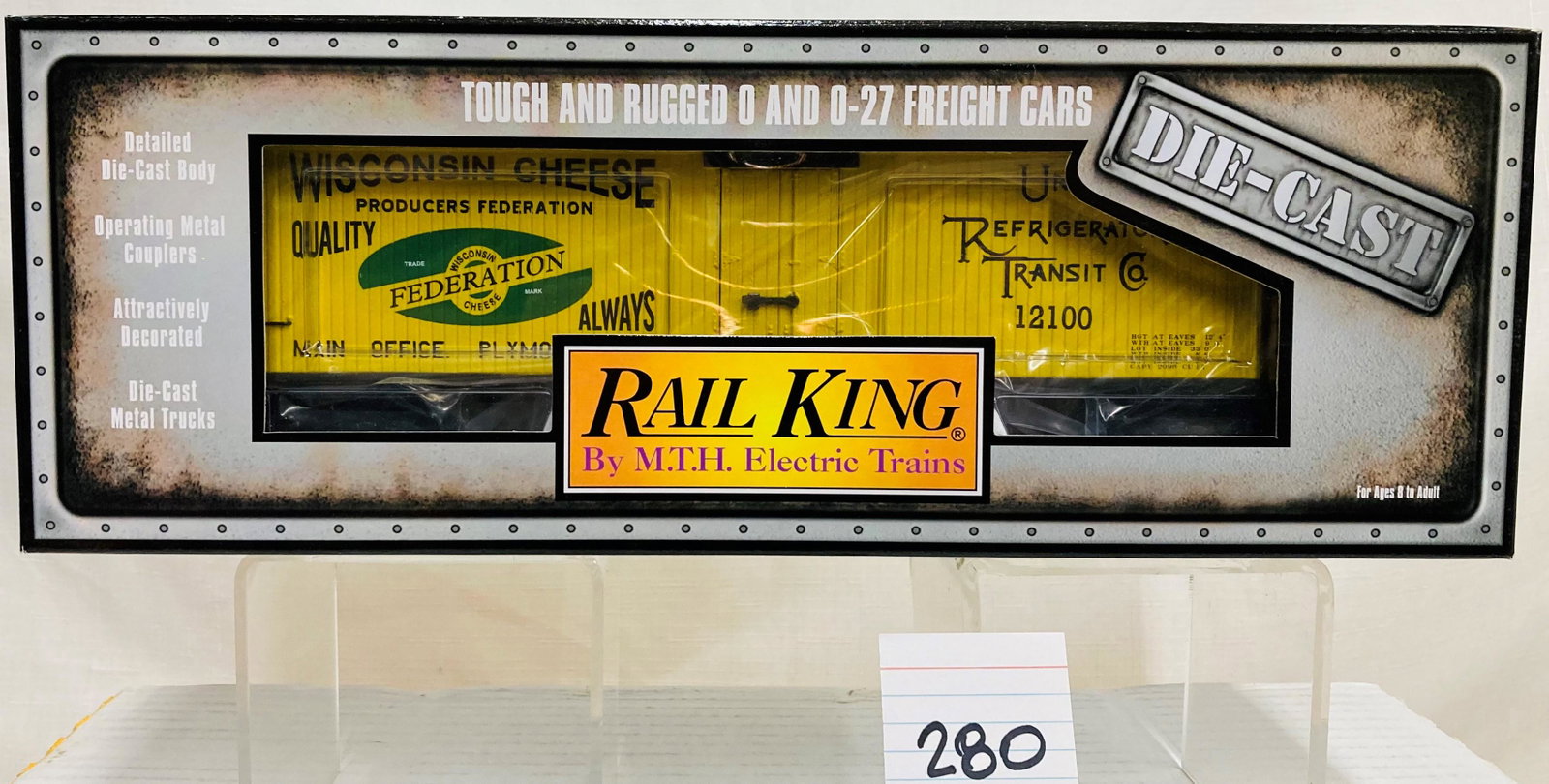 MTH 30-8637 Wisconsin Cheese Die-Cast Reefer w/ OB: MTH 30-8637 Wisconsin Cheese Die-Cast Reefer w/ OB, C10