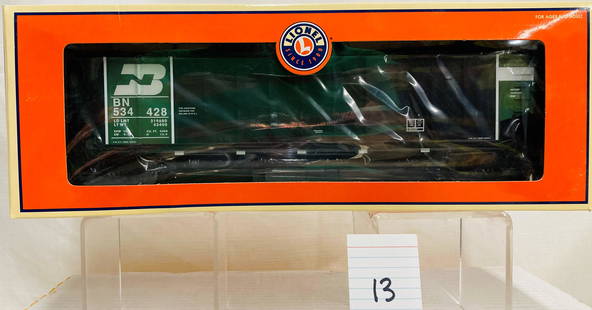 Lionel 17428 Burlington Northern Bathtub Gondola w/ OB: Lionel 17428 Burlington Northern Bathtub Gondola w/ OB, C10