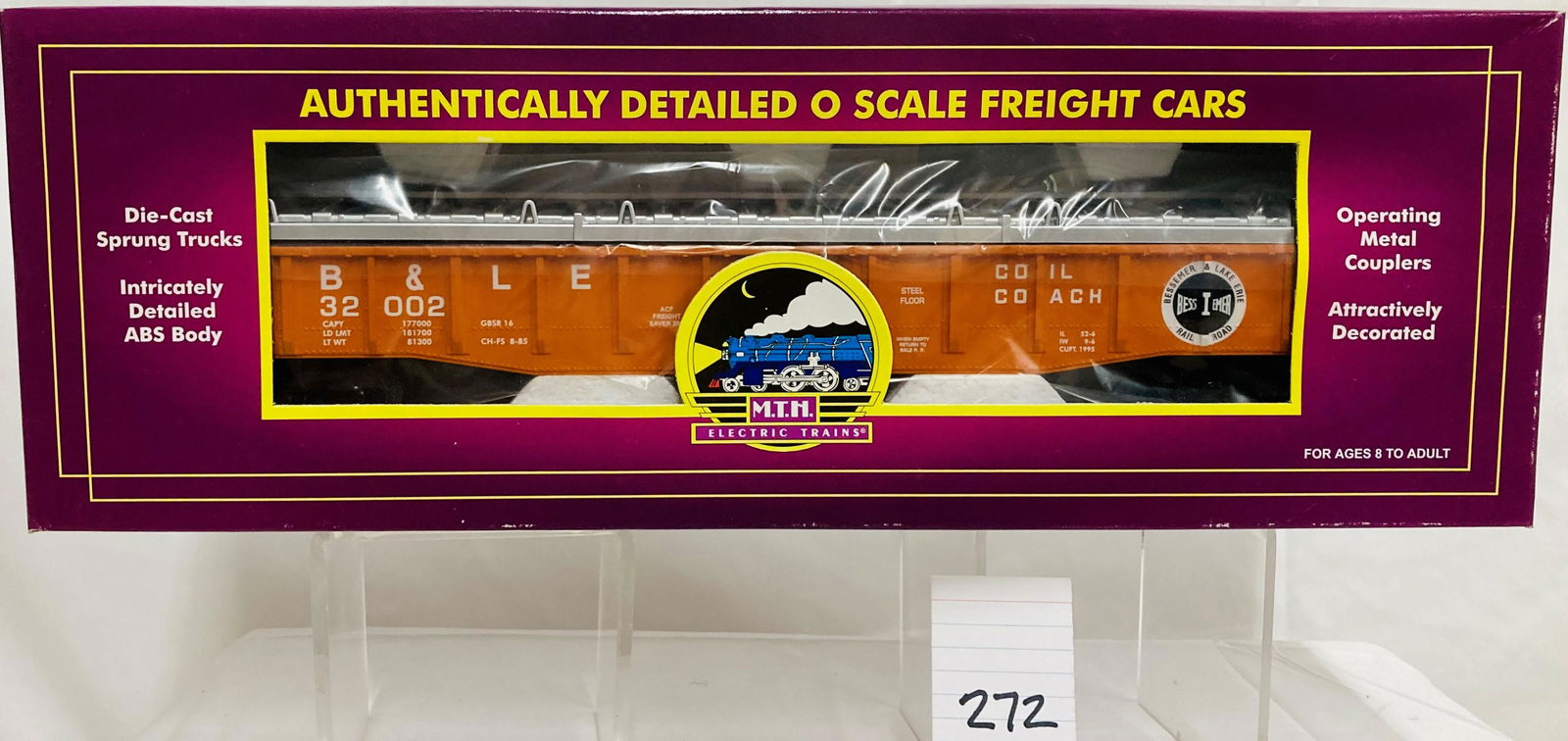 MTH 20-98025 Bessemer & Lake Erie Gondola w/ Cover & OB (1 of 2)