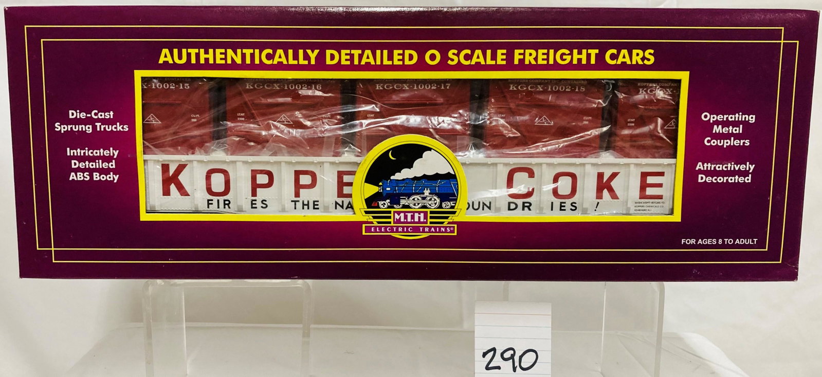 MTH 20-98033 Koppers Coke Gondola w/ 5 LCL Containers & OB: MTH 20-98033 Koppers Coke Gondola w/ 5 LCL Containers & OB, C10