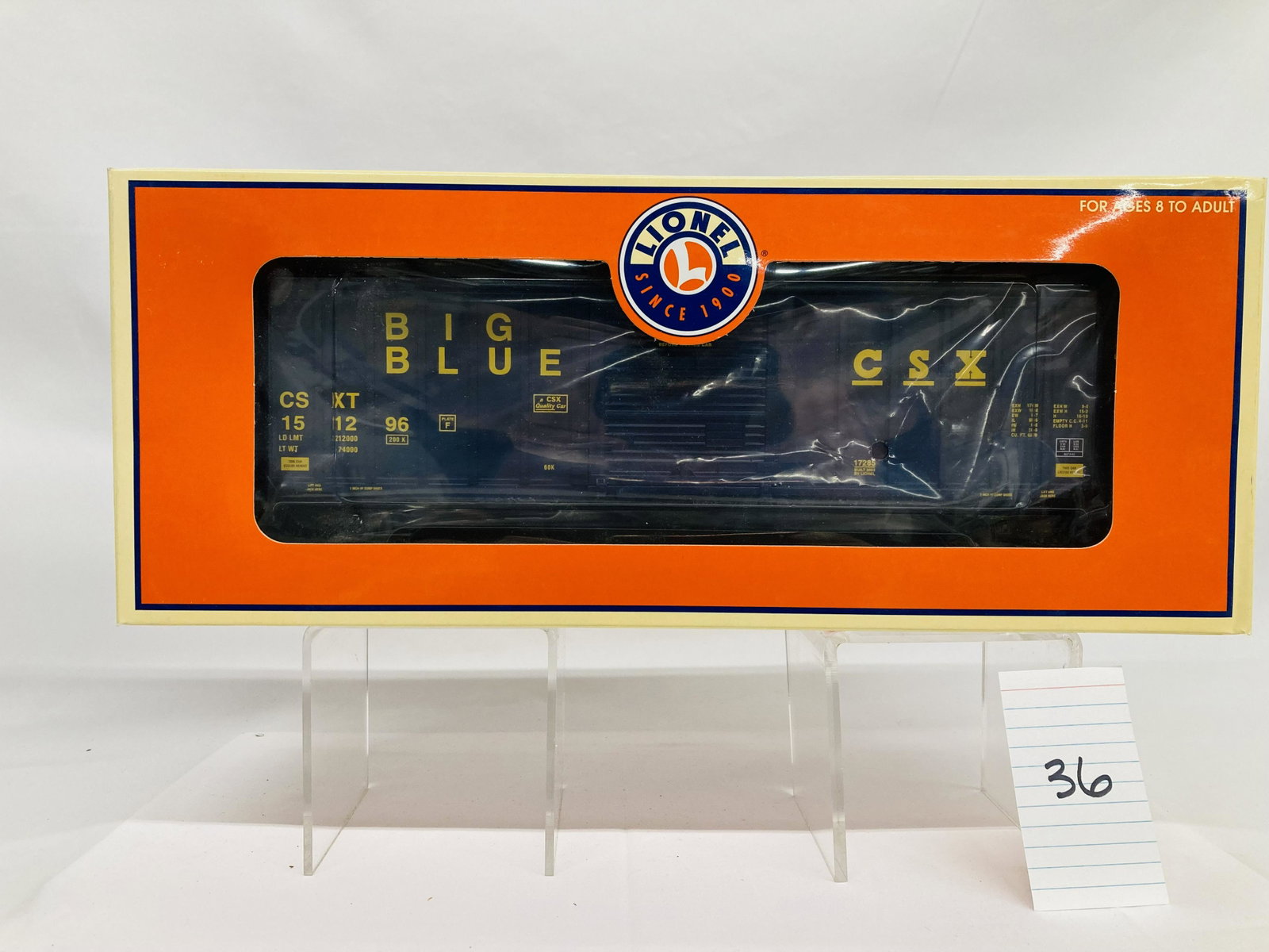 Lionel 17285 CSX Blue Modern Boxcar w/ OB: Lionel 17285 CSX Blue Modern Boxcar w/ OB, C10