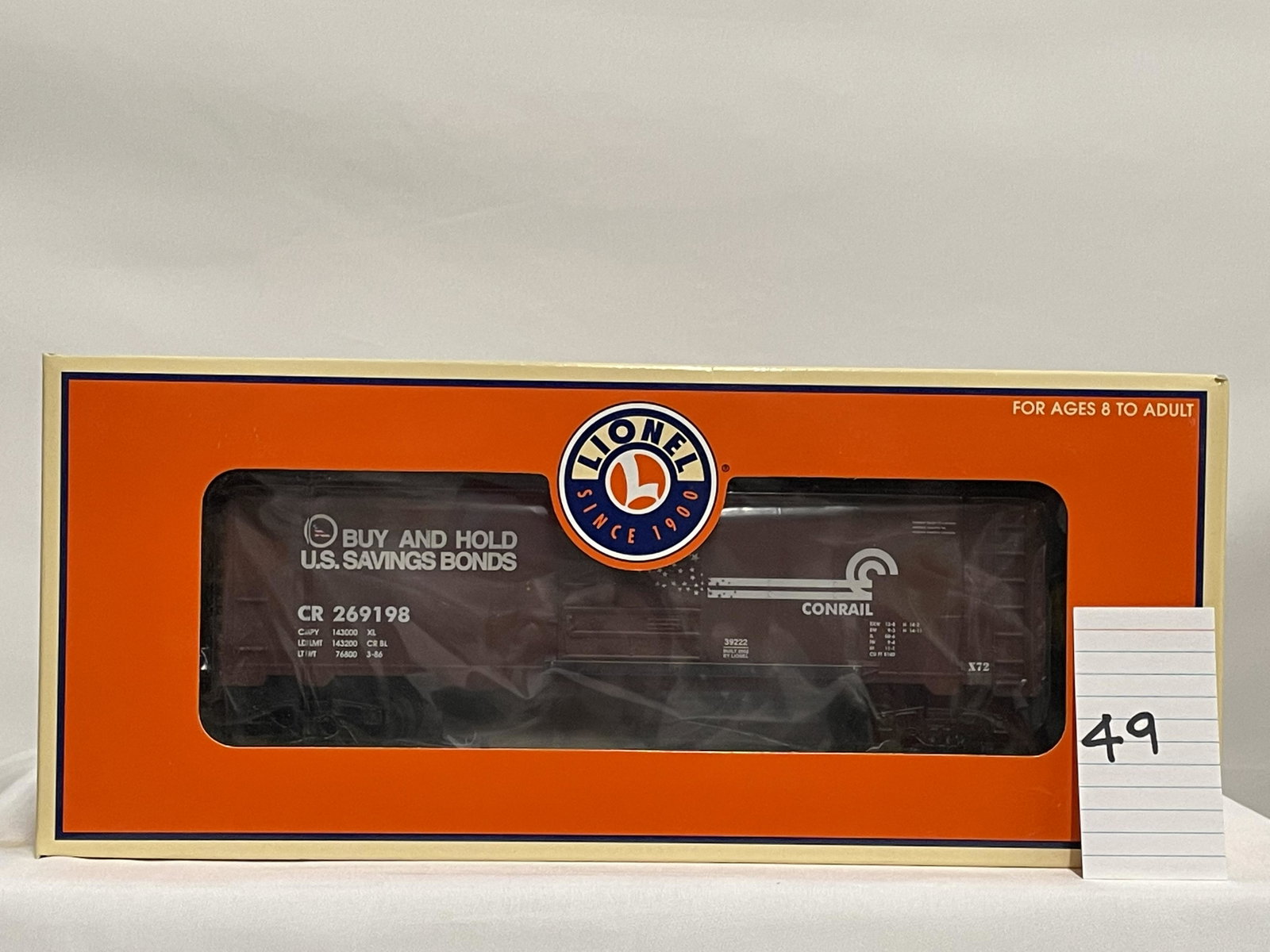 Lionel 39222 Conrail 6565 Boxcar w/ OB: Lionel 39222 Conrail 6565 Boxcar w/ OB, C10
