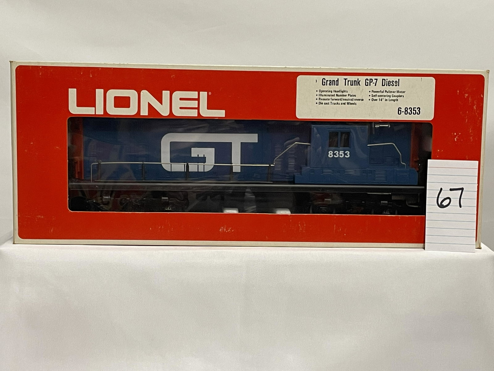 Lionel 8353 Grand Trunk Powered GP-7 Diesel Locoomotive w/ OB: Lionel 8353 Grand Trunk Powered GP-7 Diesel Locoomotive w/ OB, C9