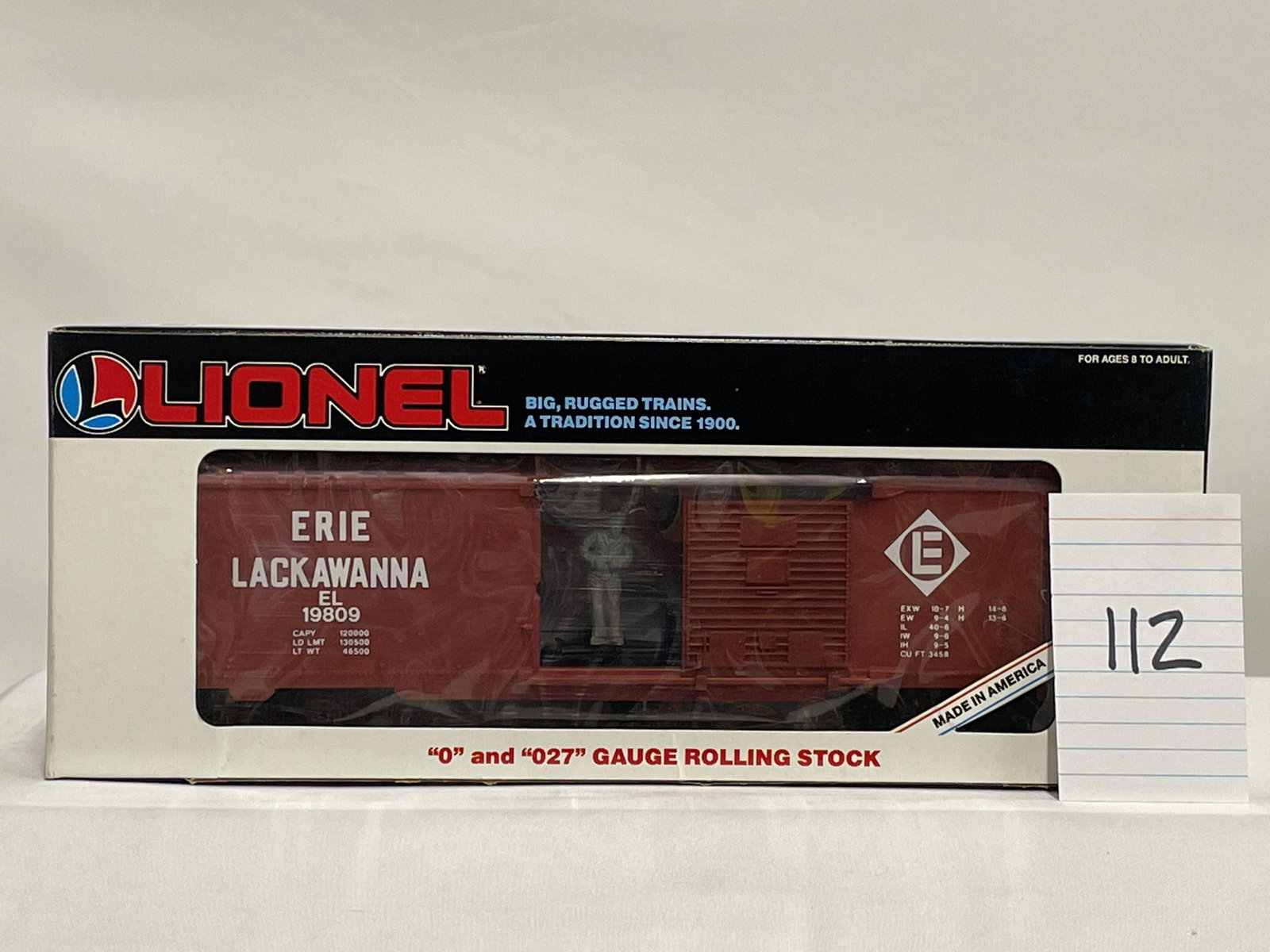 Lionel 19809 Erie Lackawanna Operating Boxcar w/ OB: Lionel 19809 Erie Lackawanna Operating Boxcar w/ OB, C9