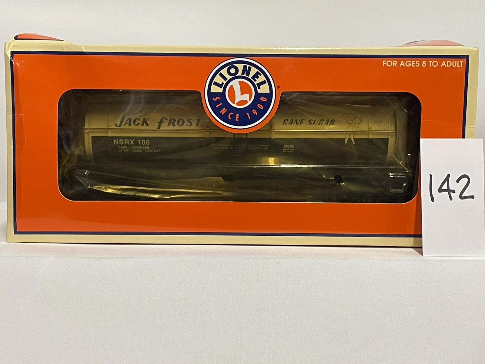 Lionel 26137 Jack Frost Sugar Single Dome Tank Car w/ OB (1 of 2)