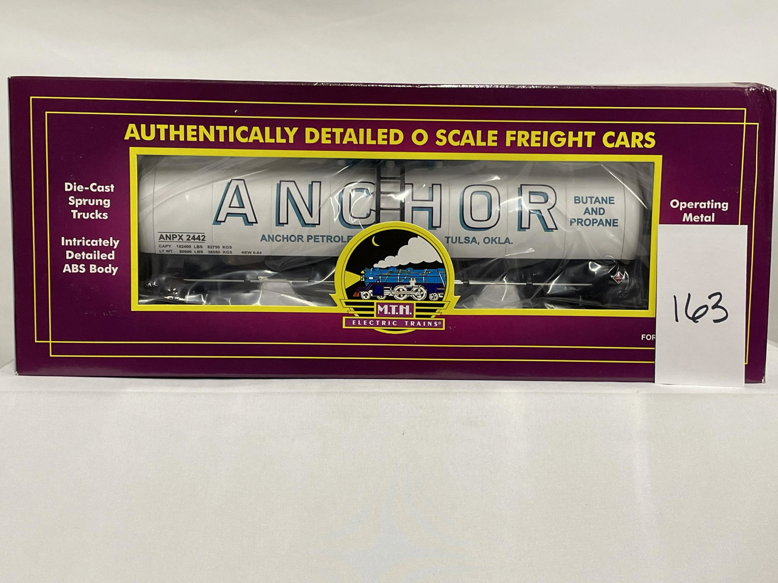 MTH 20-96083 Anchor Gas & Fuel Tank Car w/ OB: MTH 20-96083 Anchor Gas & Fuel Tank Car w/ OB, C10