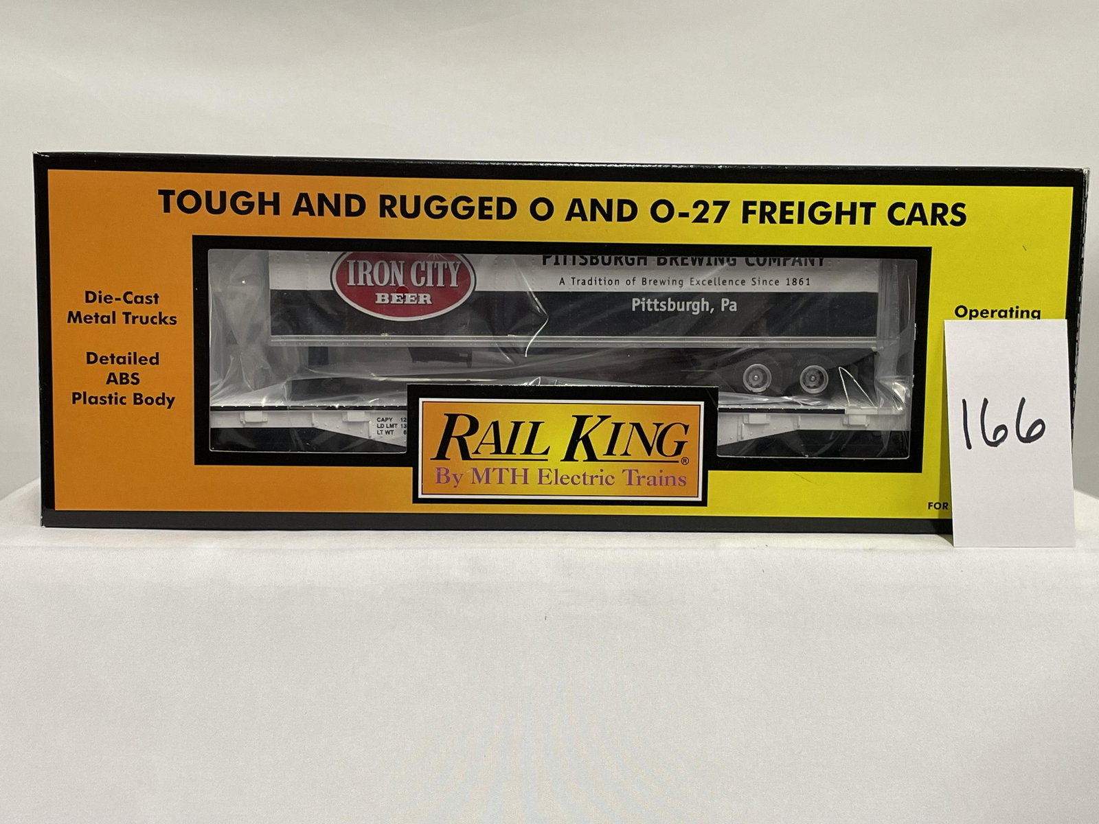 MTH 30-76110 Iron City Flat Car w/ Trailer & OB: MTH 30-76110 Iron City Flat Car w/ Trailer & OB, C10