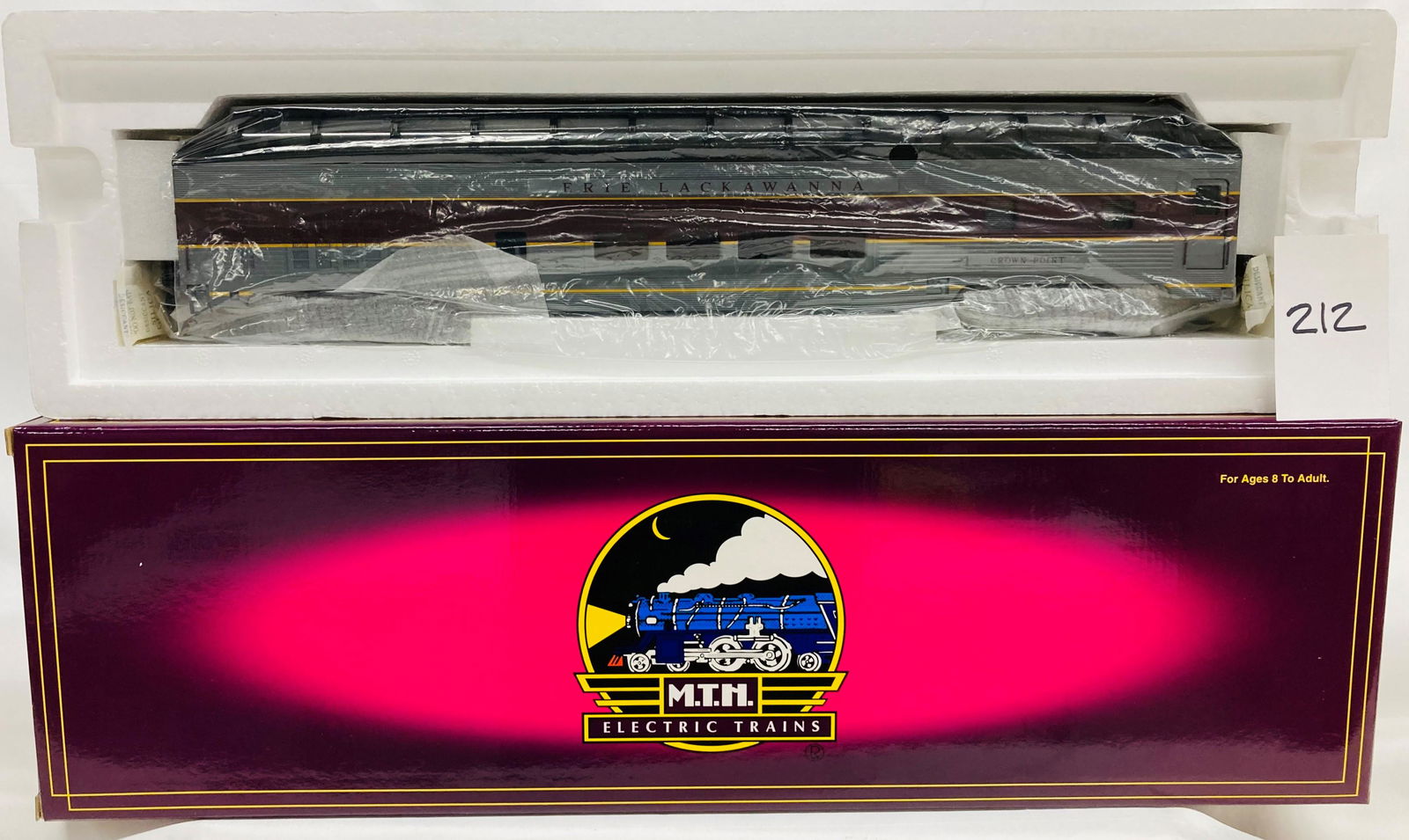 MTH 20-6781 Erie Lackawanna Scale 70' Full Length Vista Dome Passenger Car & OB (1 of 4)
