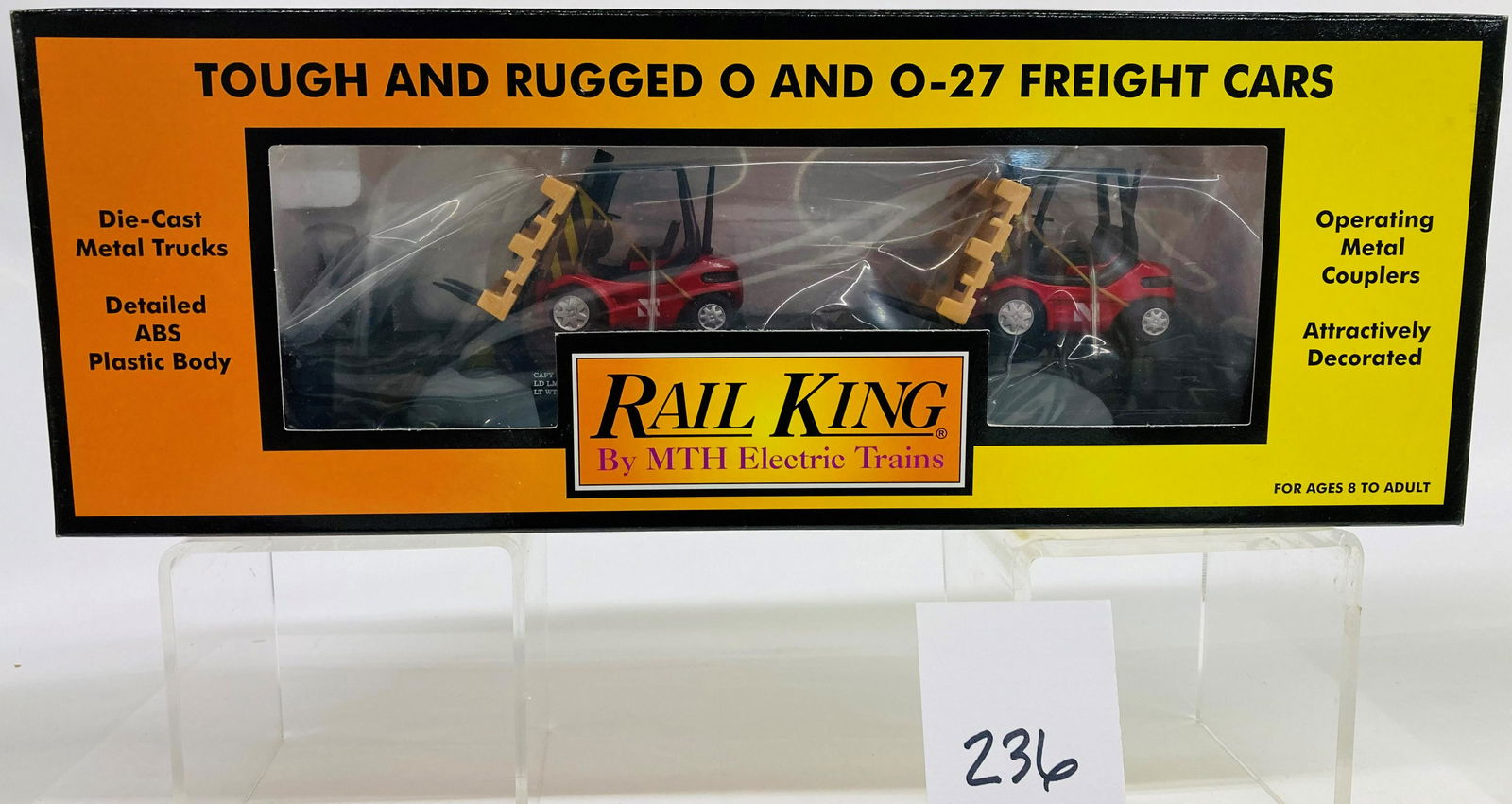 MTH 3076176 Denver & Rio Grande Flat Car w/ 2 Fork Lifts w/ Pallets