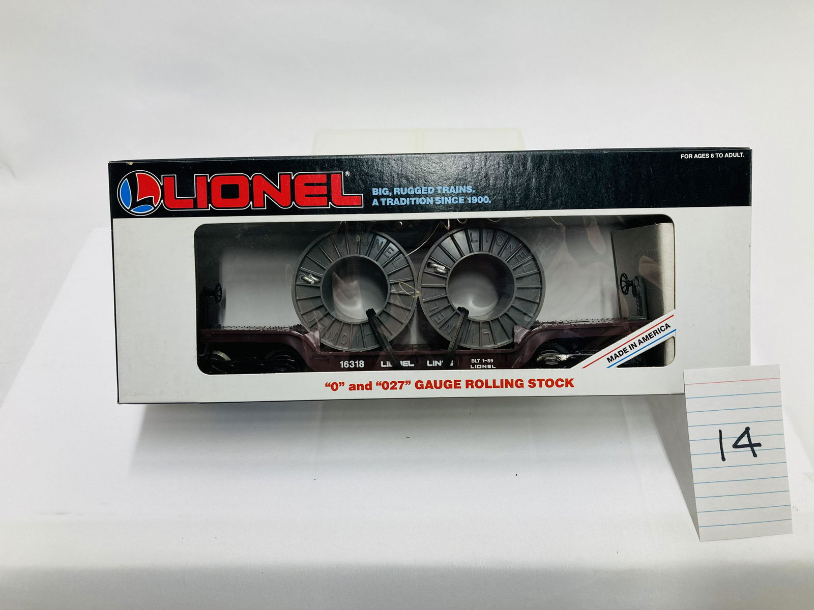 Lionel 16318 Depressed Flat Car w/ Cable Reels & OB (1 of 2)