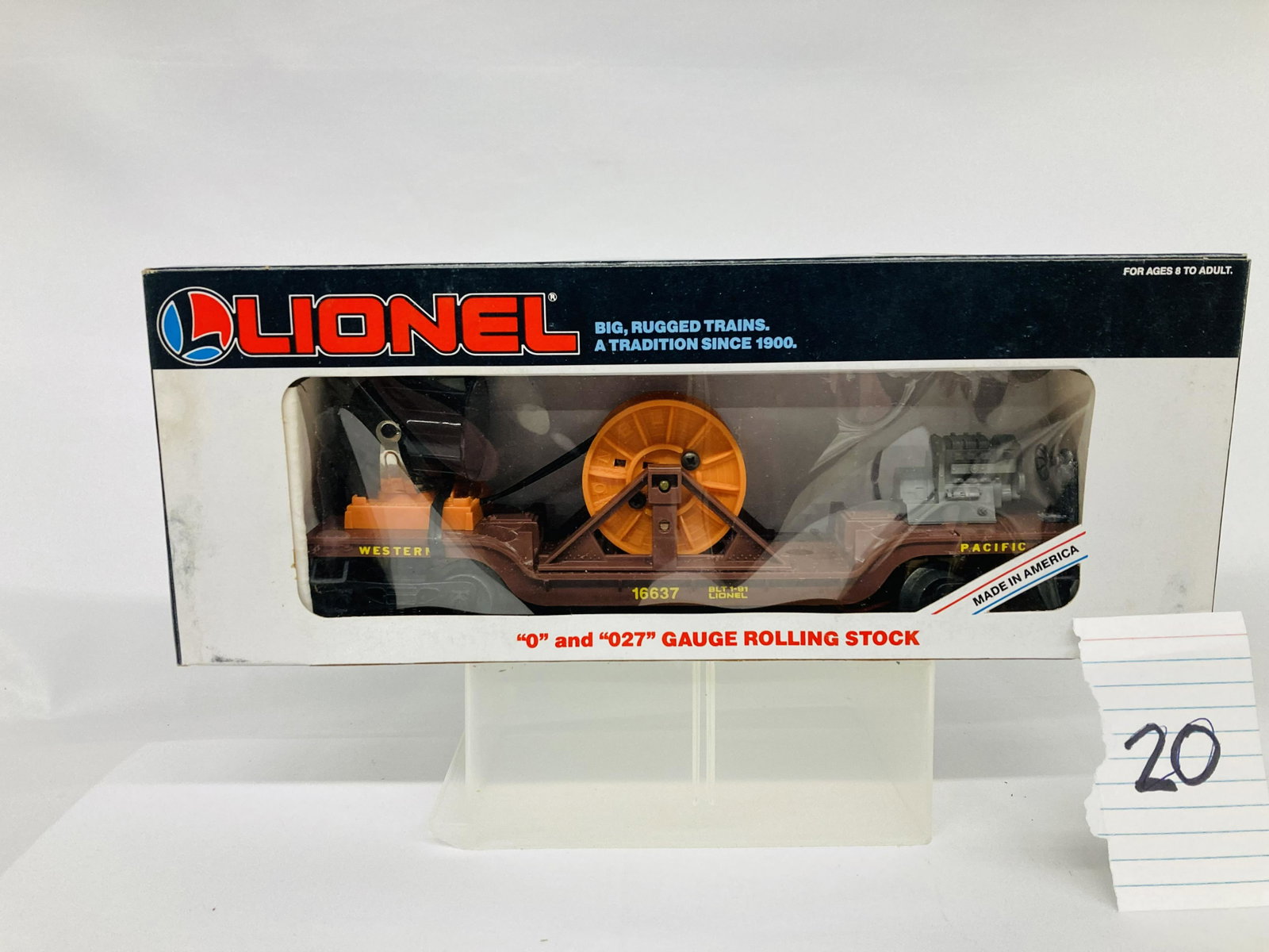 Lionel 16637 Western Pacific Extension Searchlight Car w/ OB: Lionel 16637 Western Pacific Extension Searchlight Car w/ OB, C10