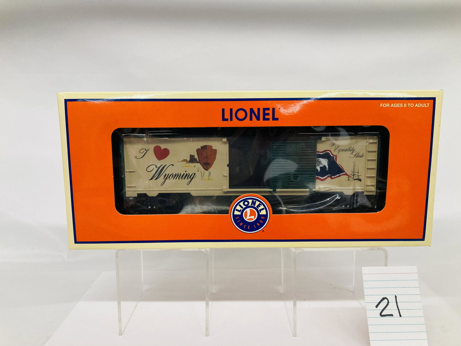 Lionel 29936 I Love Wyoming Boxcar w/ OB: Lionel 29936 I Love Wyoming Boxcar w/ OB, C10