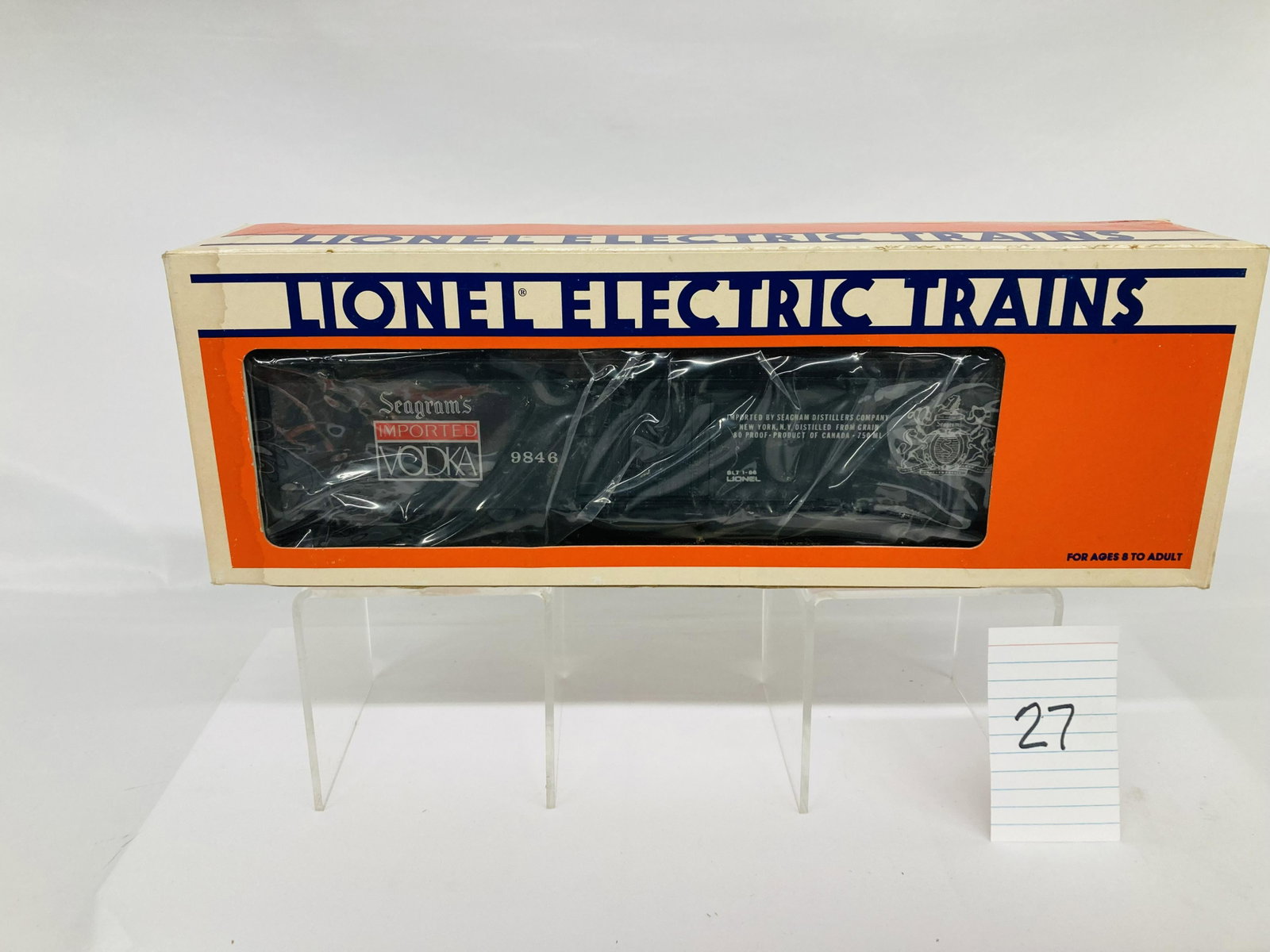 Lionel 9846 Seagram's Vodka Billboard Reefer w/ OB: Lionel 9846 Seagram's Vodka Billboard Reefer w/ OB, C9