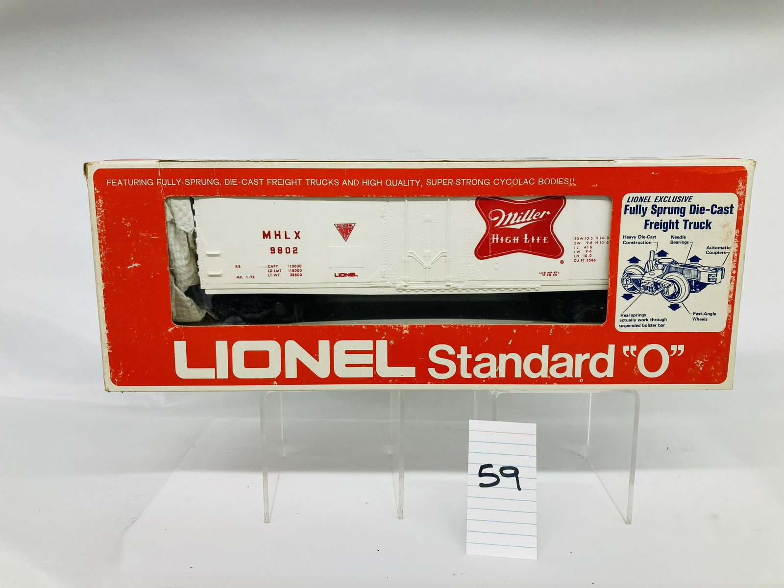 Lionel 9802 Standard "O" Millers Reefer Car w/ OB: Lionel 9802 Standard "O" Millers Reefer Car w/ OB, C9