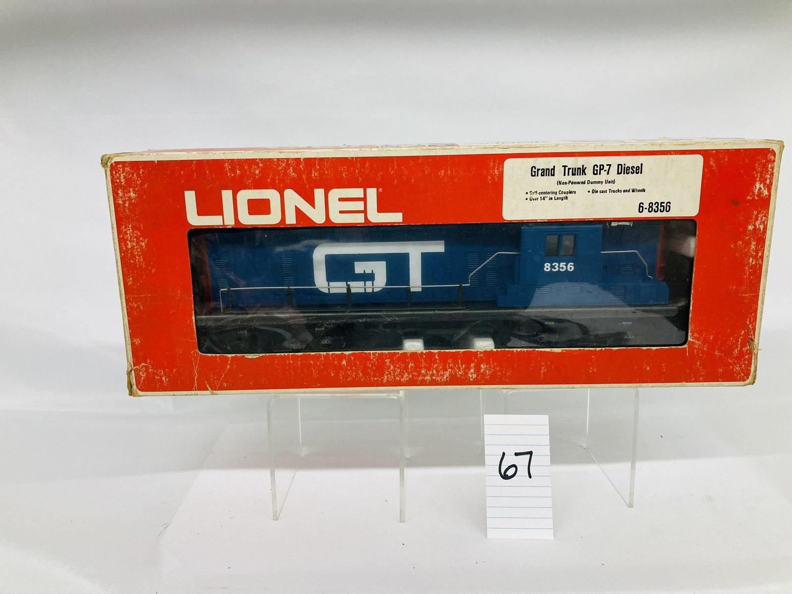 Lionel 8356 Grand Trunk Dummy GP7 Diesel Locomotive w/ OB: Lionel 8356 Grand Trunk Dummy GP7 Diesel Locomotive w/ OB, C9