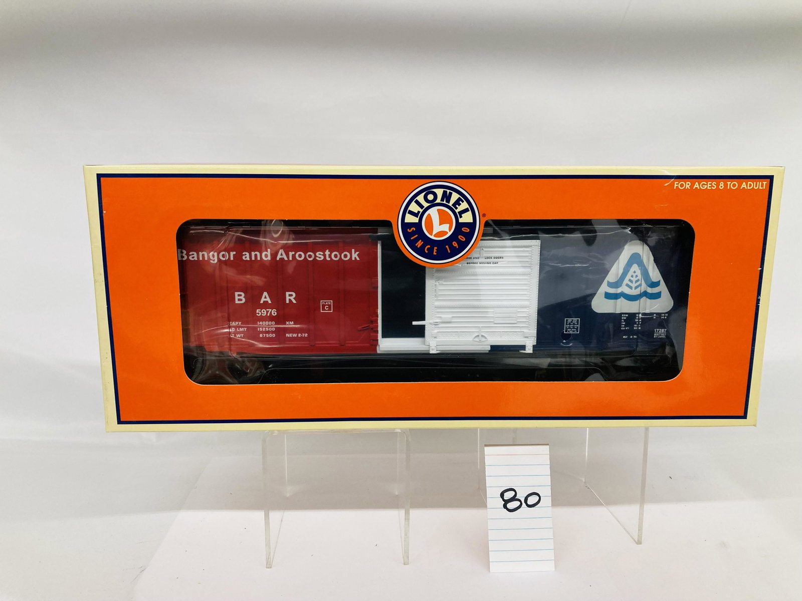 Lionel 17287 Bangor & Aroostook Modern Boxcar w/ OB: Lionel 17287 Bangor & Aroostook Modern Boxcar w/ OB, C10