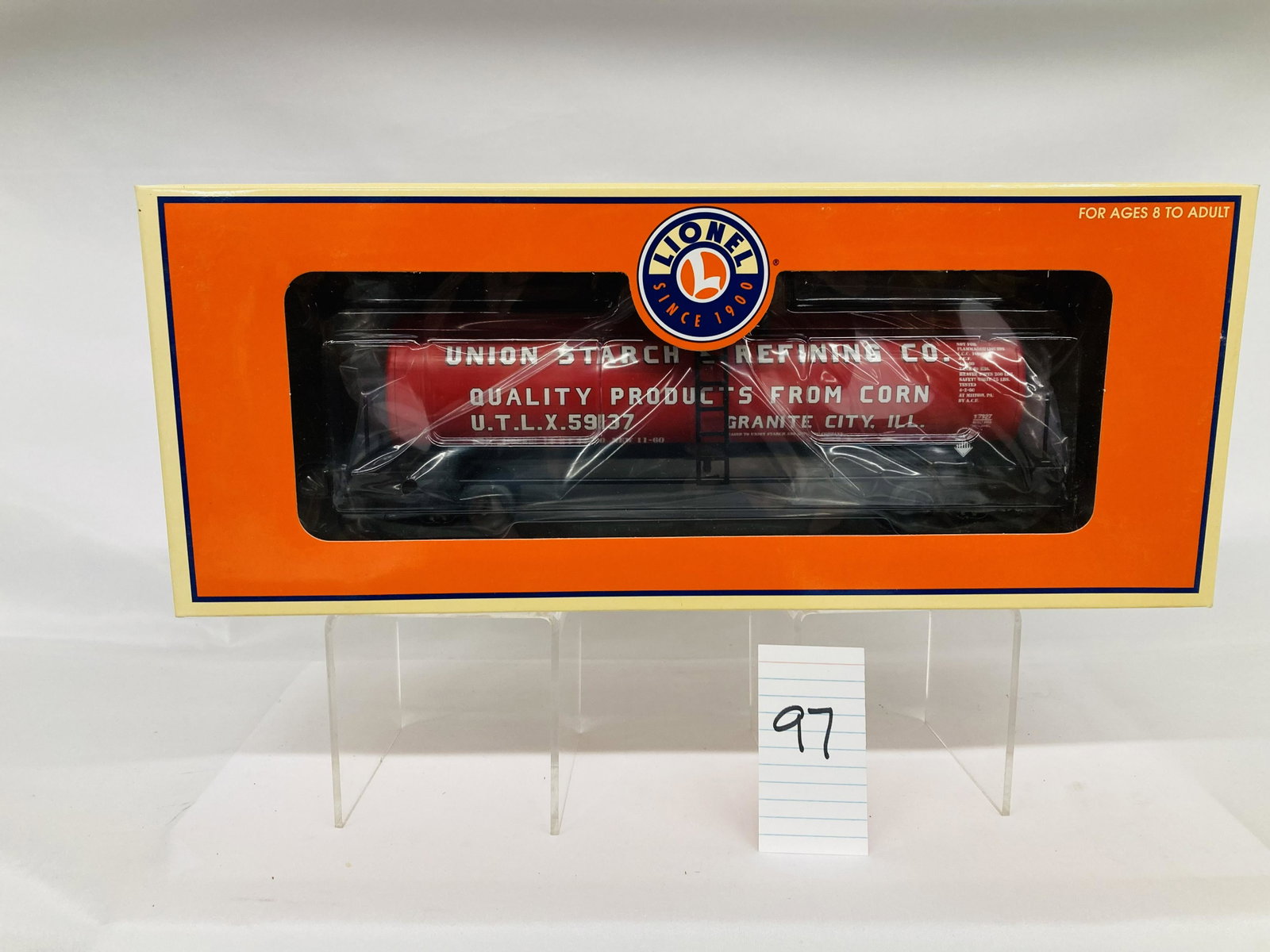Lionel 17927 Union Starch Unibody Tank Car w/ OB: Lionel 17927 Union Starch Unibody Tank Car w/ OB, C10
