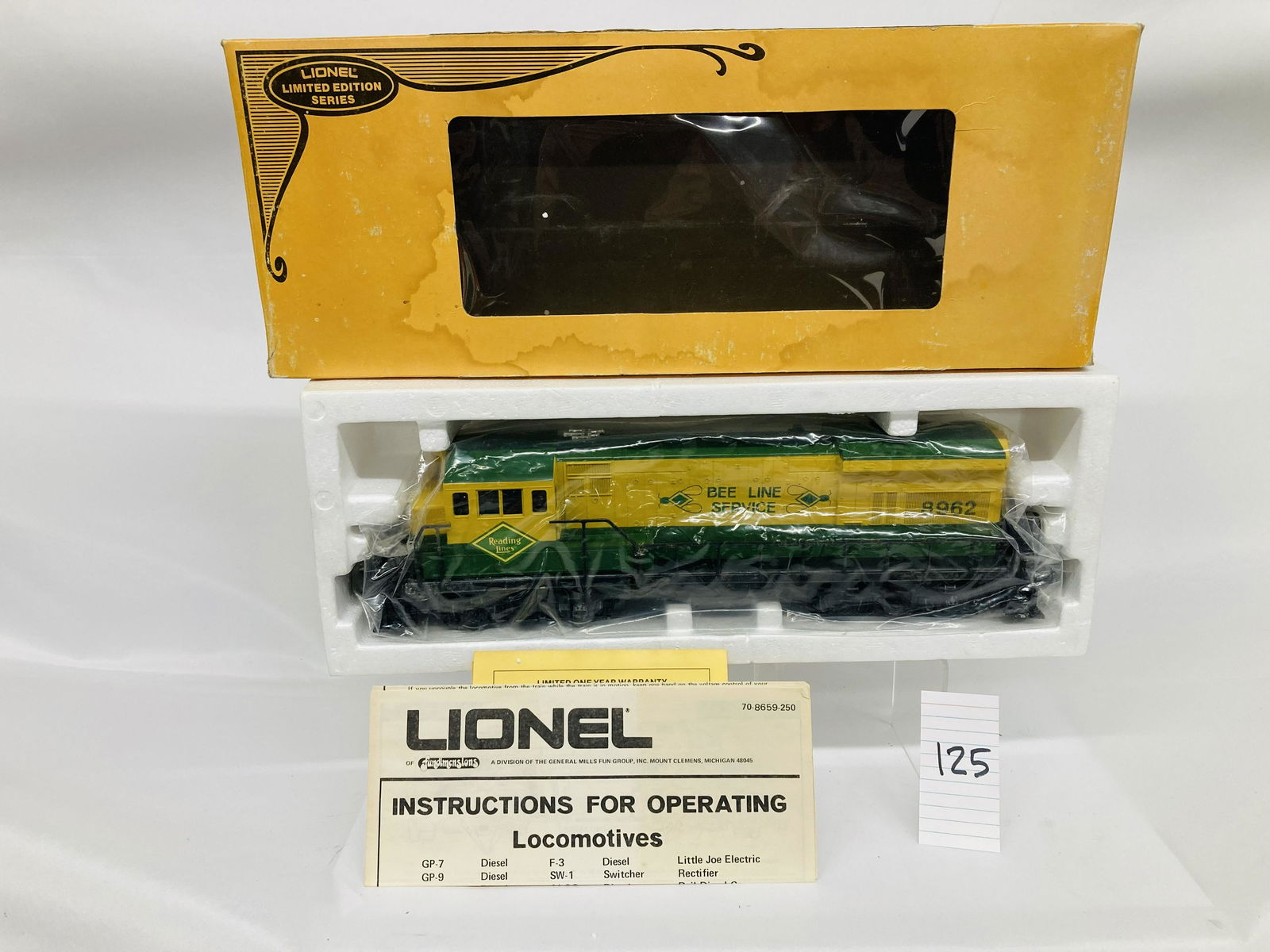Lionel 8962 Reading U36B Diesel Locomotive w/ OB (1 of 2)
