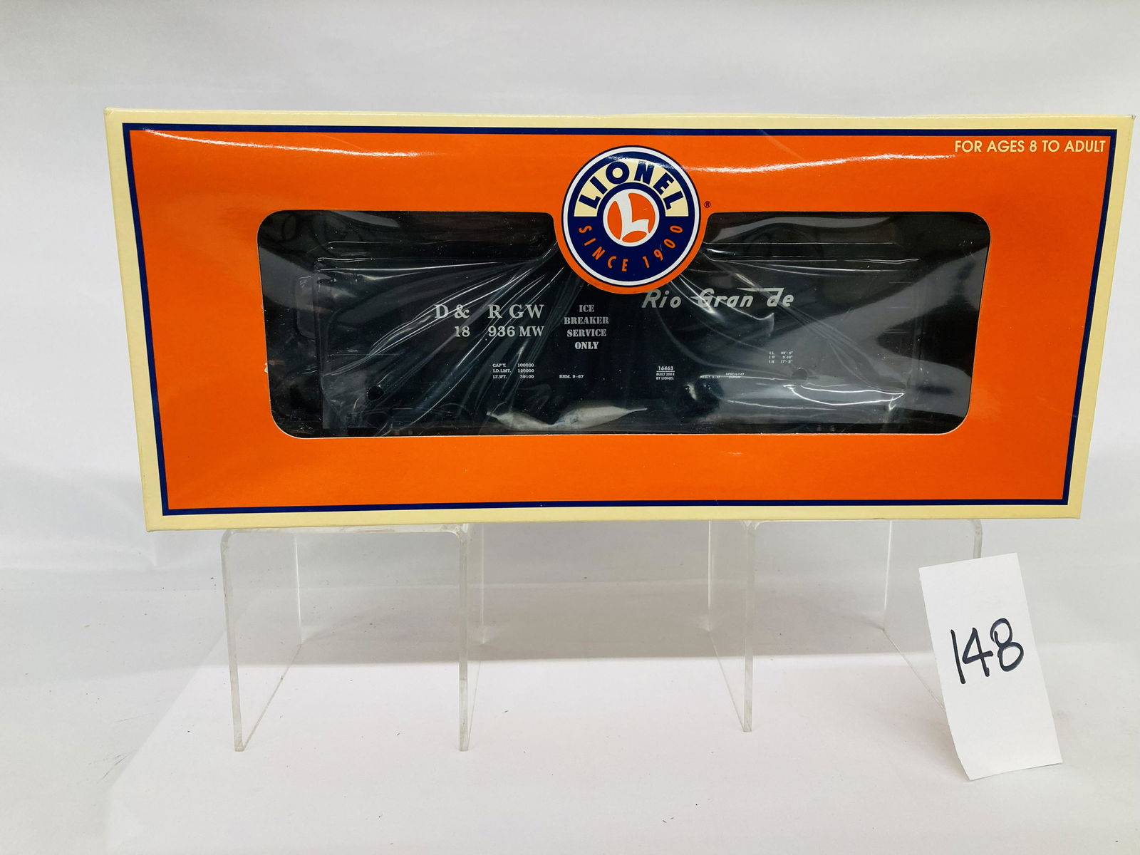 Lionel 16463 Rio Grande Ice Breaker Tunnel Car w/ OB (1 of 2)