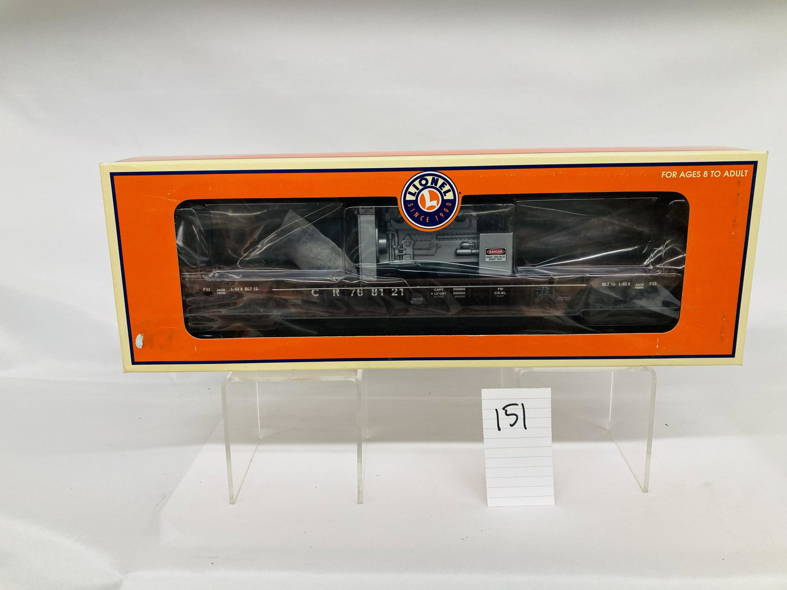 Lionel 26028 Conrail Well Car & Generator Load w/ OB: Lionel 26028 Conrail Well Car & Generator Load w/ OB