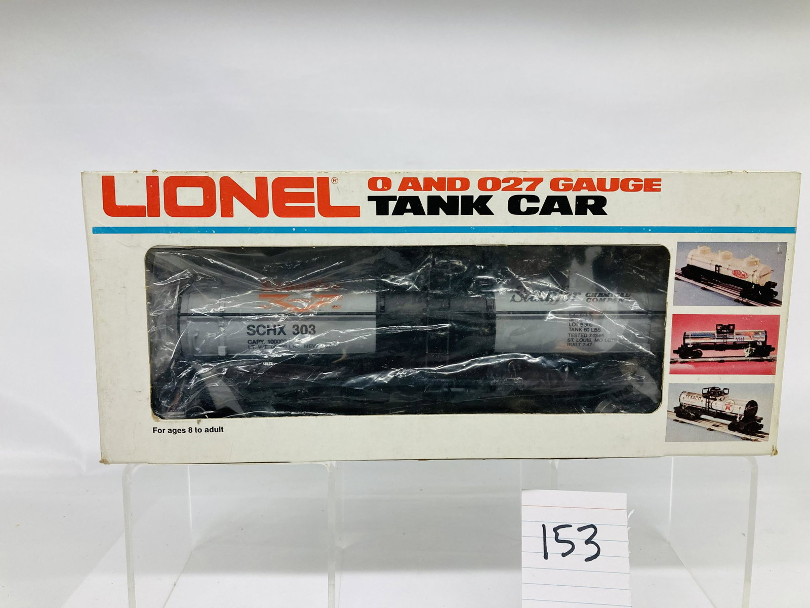 Lionel SCHX 303 Stauffer Tank Car w/ OB: Lionel SCHX 303 Stauffer Tank Car w/ OB, C9