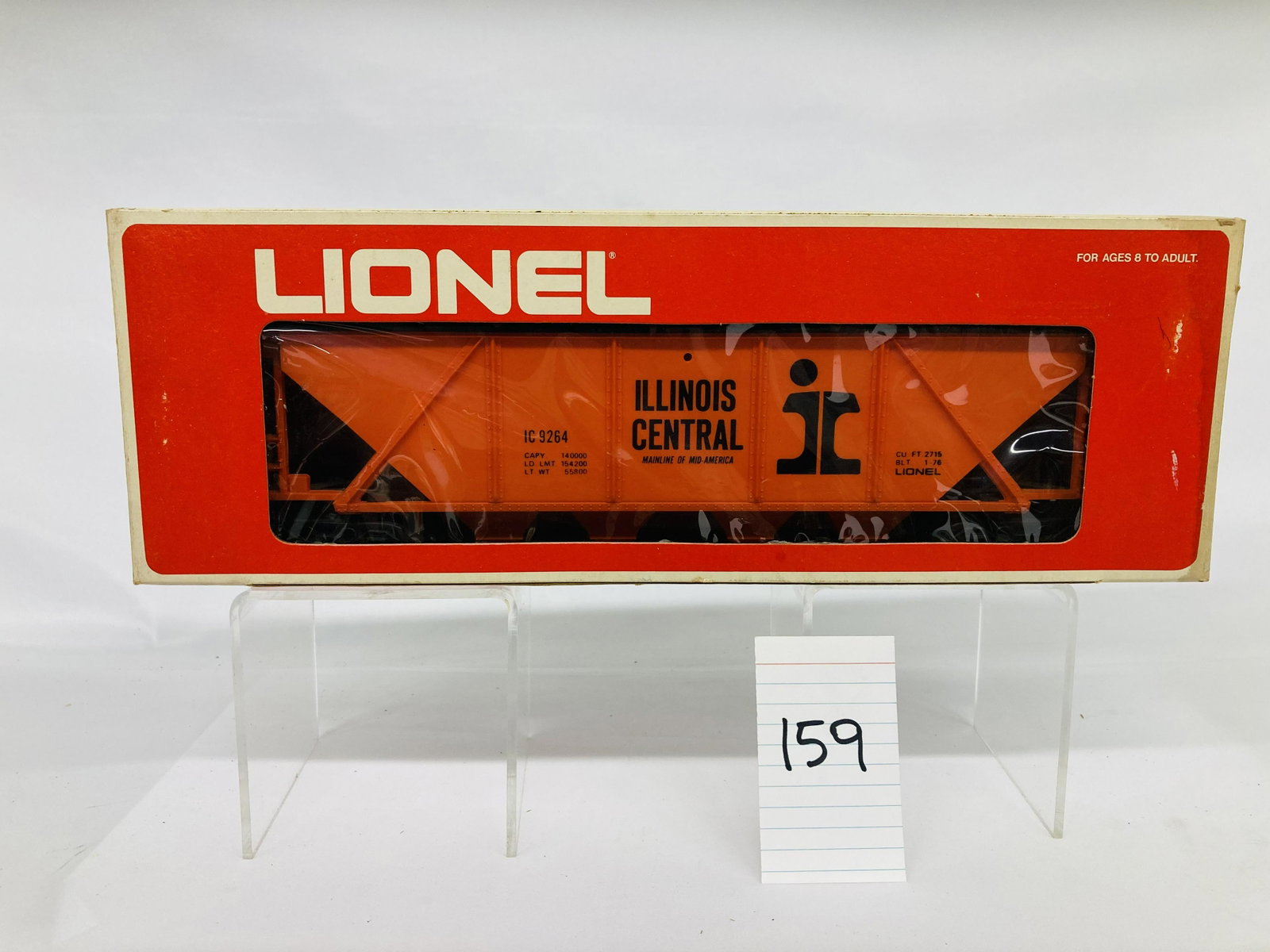 Lionel 9264 Illinois Central Covered Hopper w/ OB: Lionel 9264 Illinois Central Covered Hopper w/ OB, C9