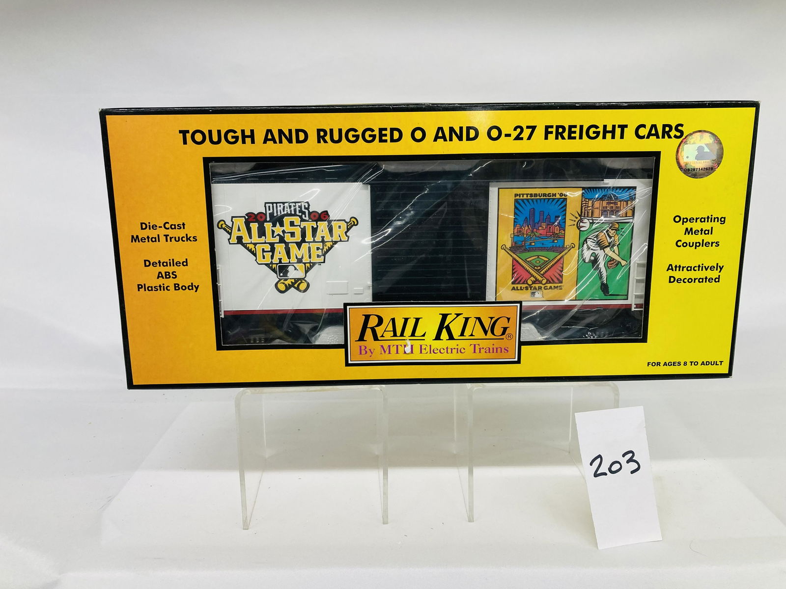 MTH 30-74352 MLB Pittsburgh Pirates All-Star Game 40' High Cube Box Car w/ OB: MTH 30-74352 MLB Pittsburgh Pirates All-Star Game 40' High Cube Box Car w/ OB, C10