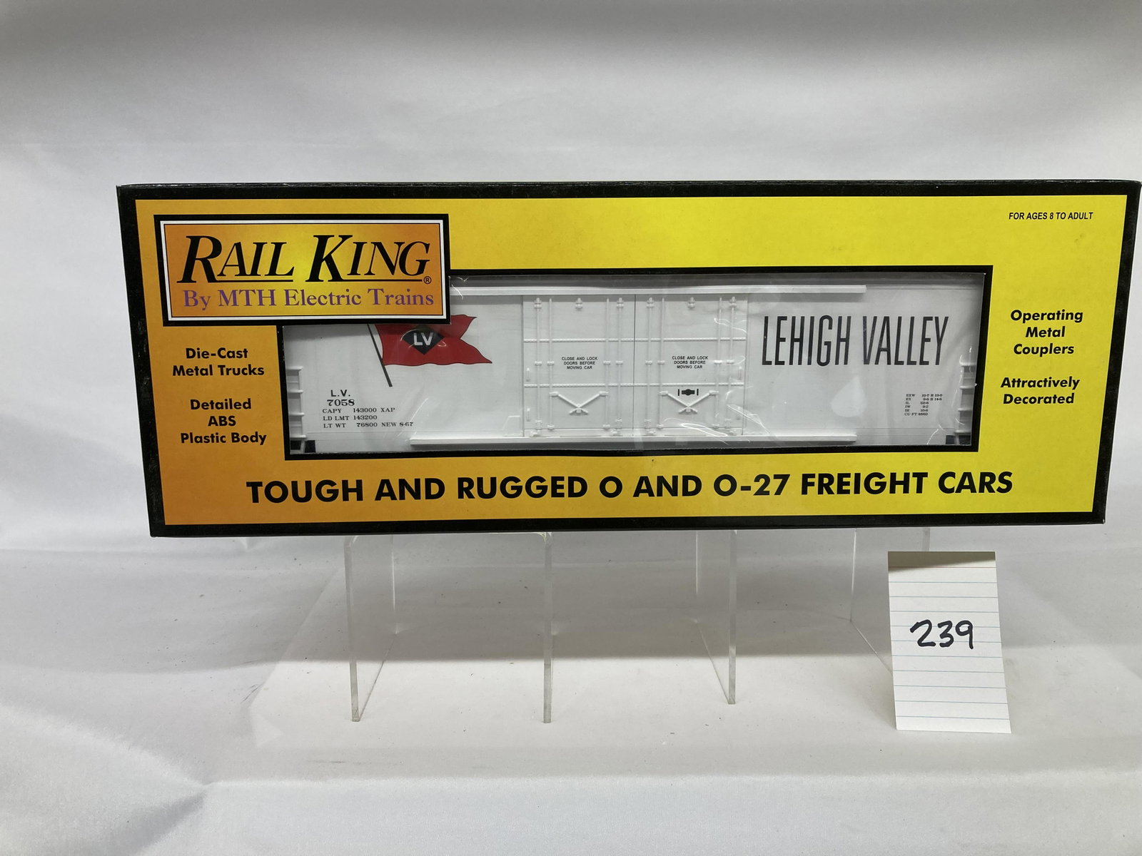 MTH 30-74432 Lehigh Valley 50' Double Door Plugged Boxcar w/ OB: MTH 30-74432 Lehigh Valley 50' Double Door Plugged Boxcar w/ OB, C10