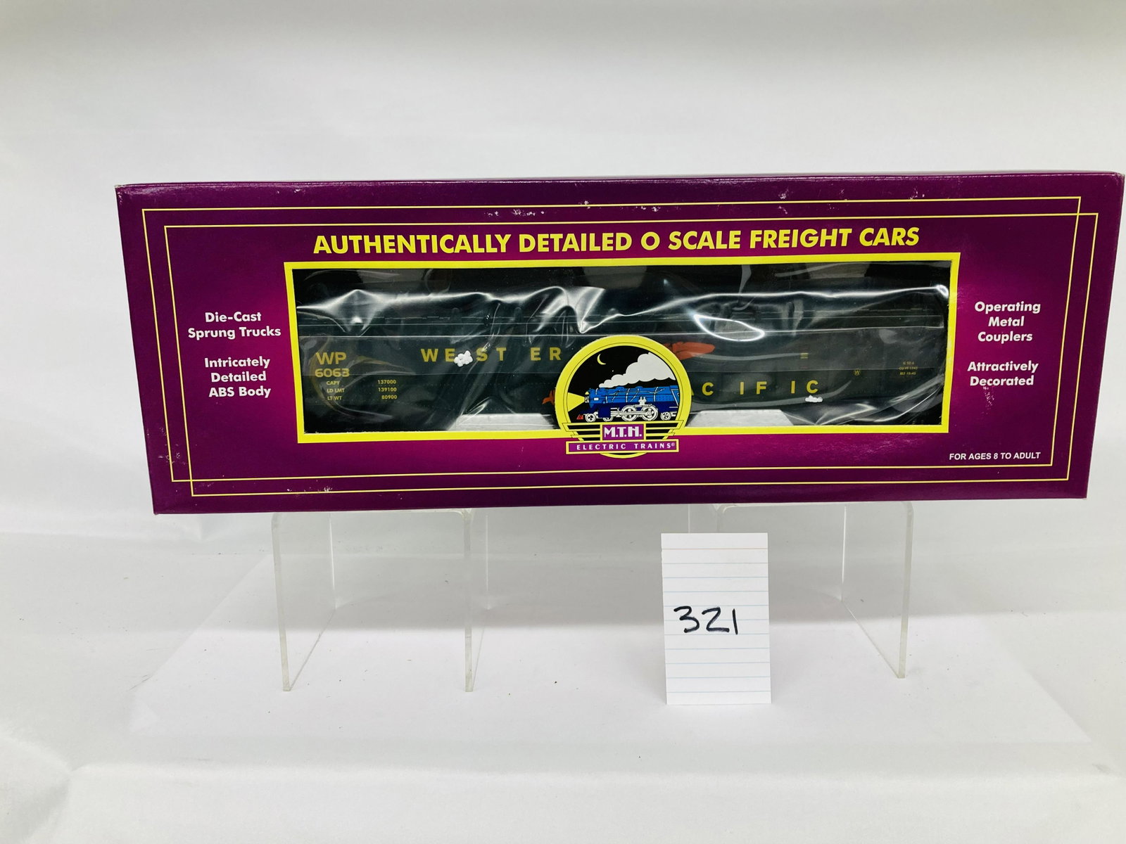 MTH 20-98024 Western Pacific Gondola w/ Cover w/ OB: MTH 20-98024 Western Pacific Gondola w/ Cover w/ OB, C10