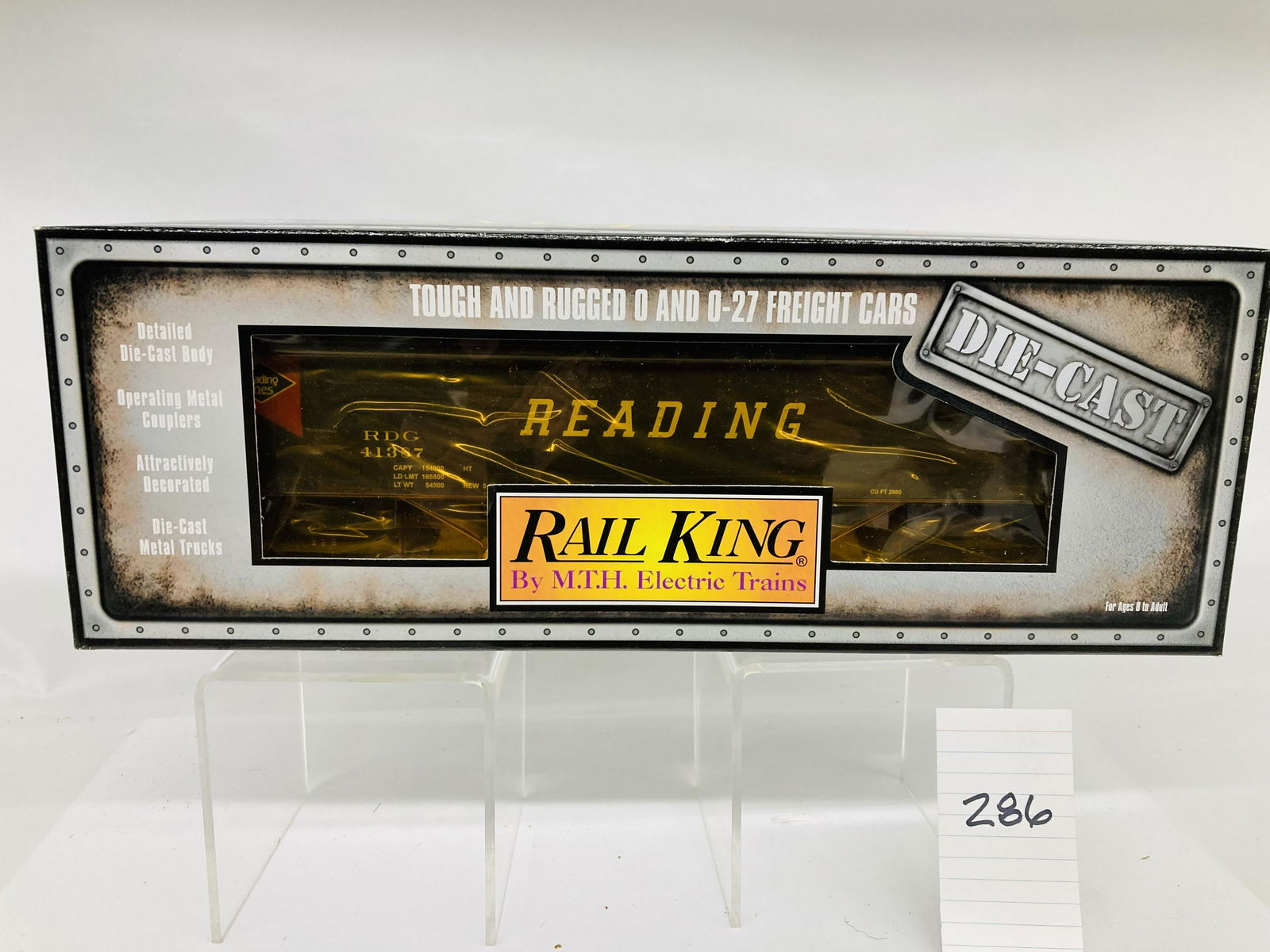 MTH 30-8215 Reading Die-Cast 4-Bay Hopper w/ Coal Load & OB (1 of 2)