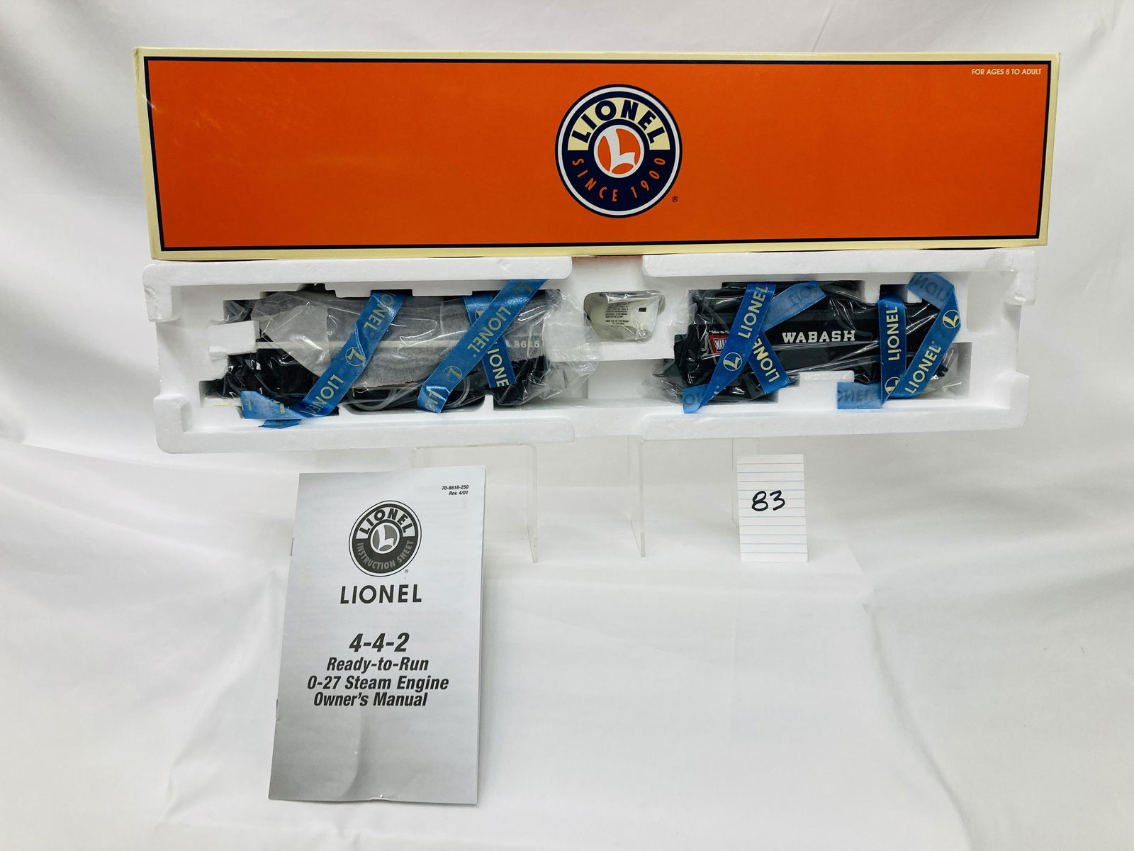 Lionel 28625 Wabash 4-4-2 Steam Locomotive & Tender w/ OB: Lionel 28625 Wabash 4-4-2 Steam Locomotive & Tender w/ OB, C10