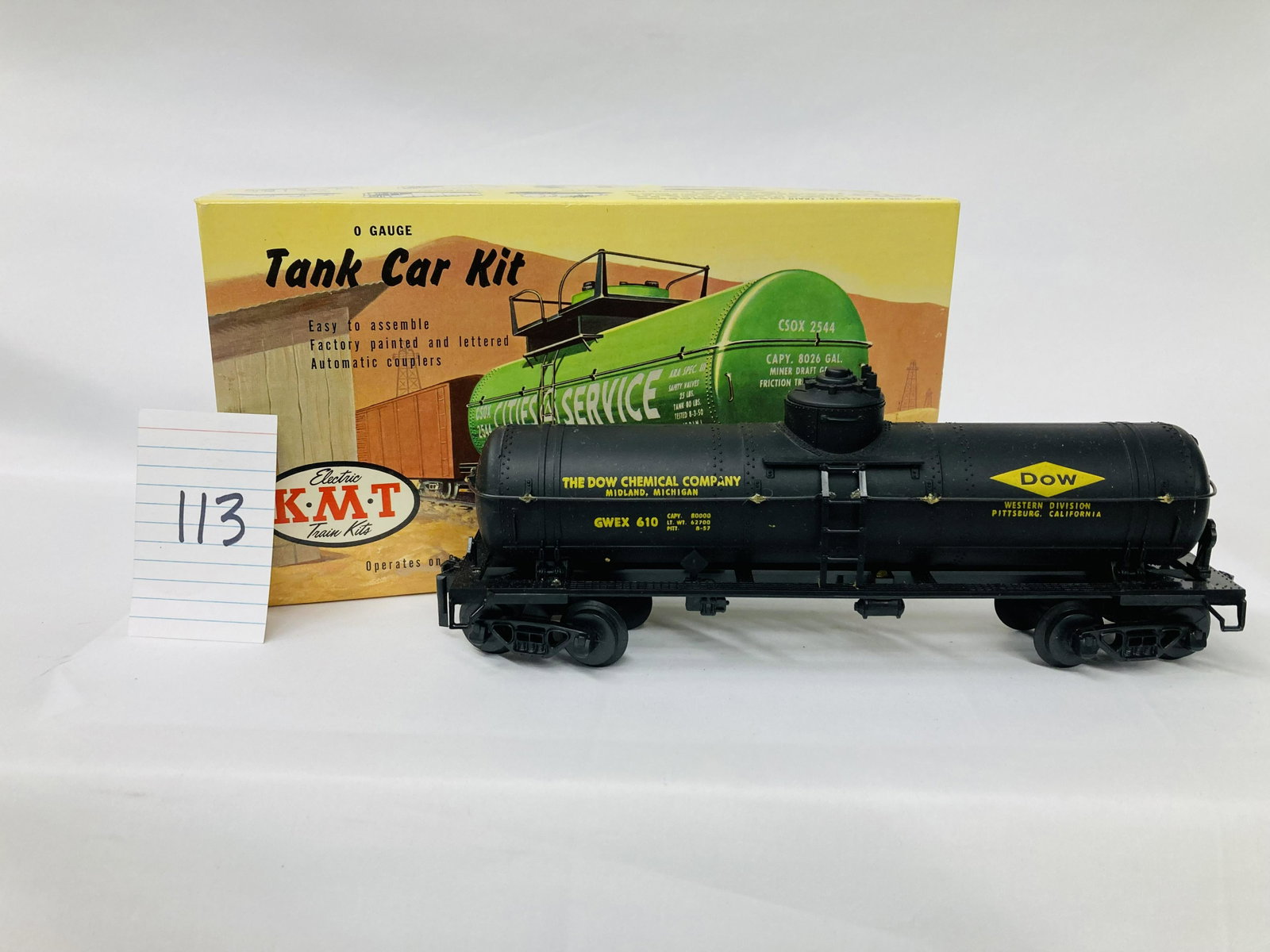 KMT Kit 0701:2.29 Dow Chemical Tank Car w/ IS & OB: KMT Kit 0701:.29 Dow Chemical Tank Car w/ IS & OB. Car has been assembled.