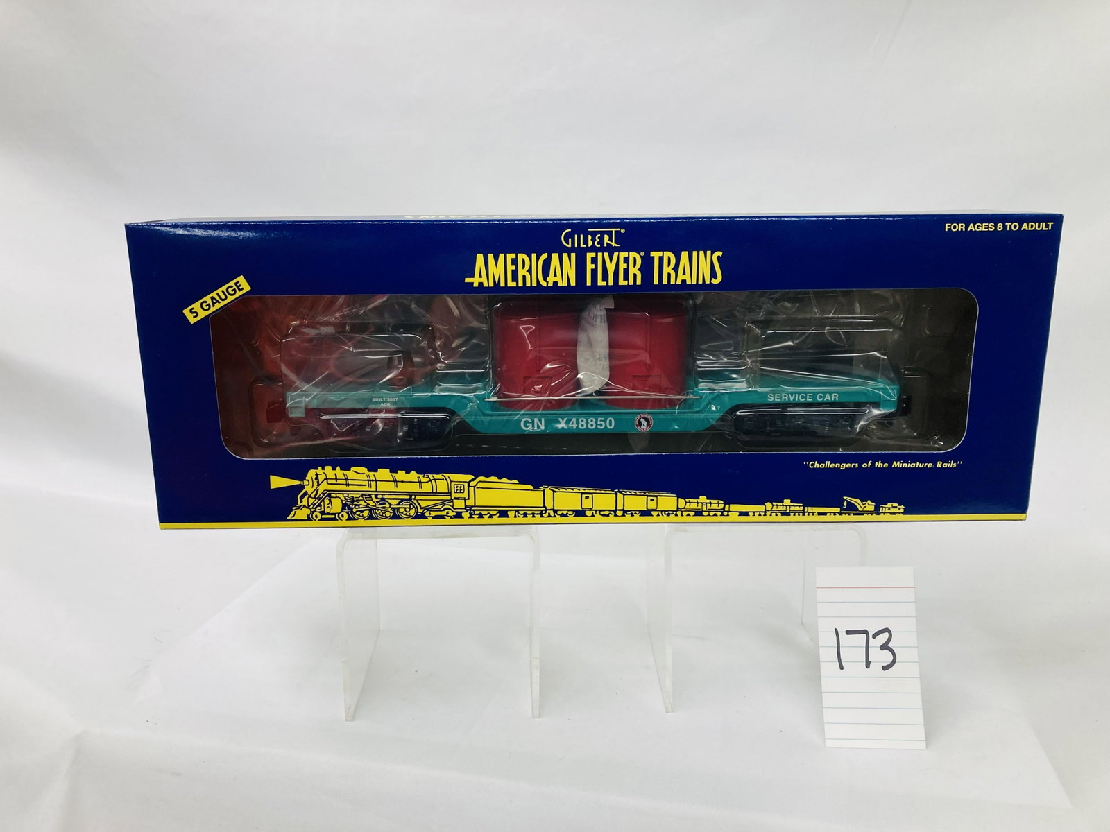 American Flyer LTI 48550 Great Northern Depressed Center Service Car w/ OB: American Flyer LTI 48550 Great Northern Depressed Center Service Car w/ OB, C10